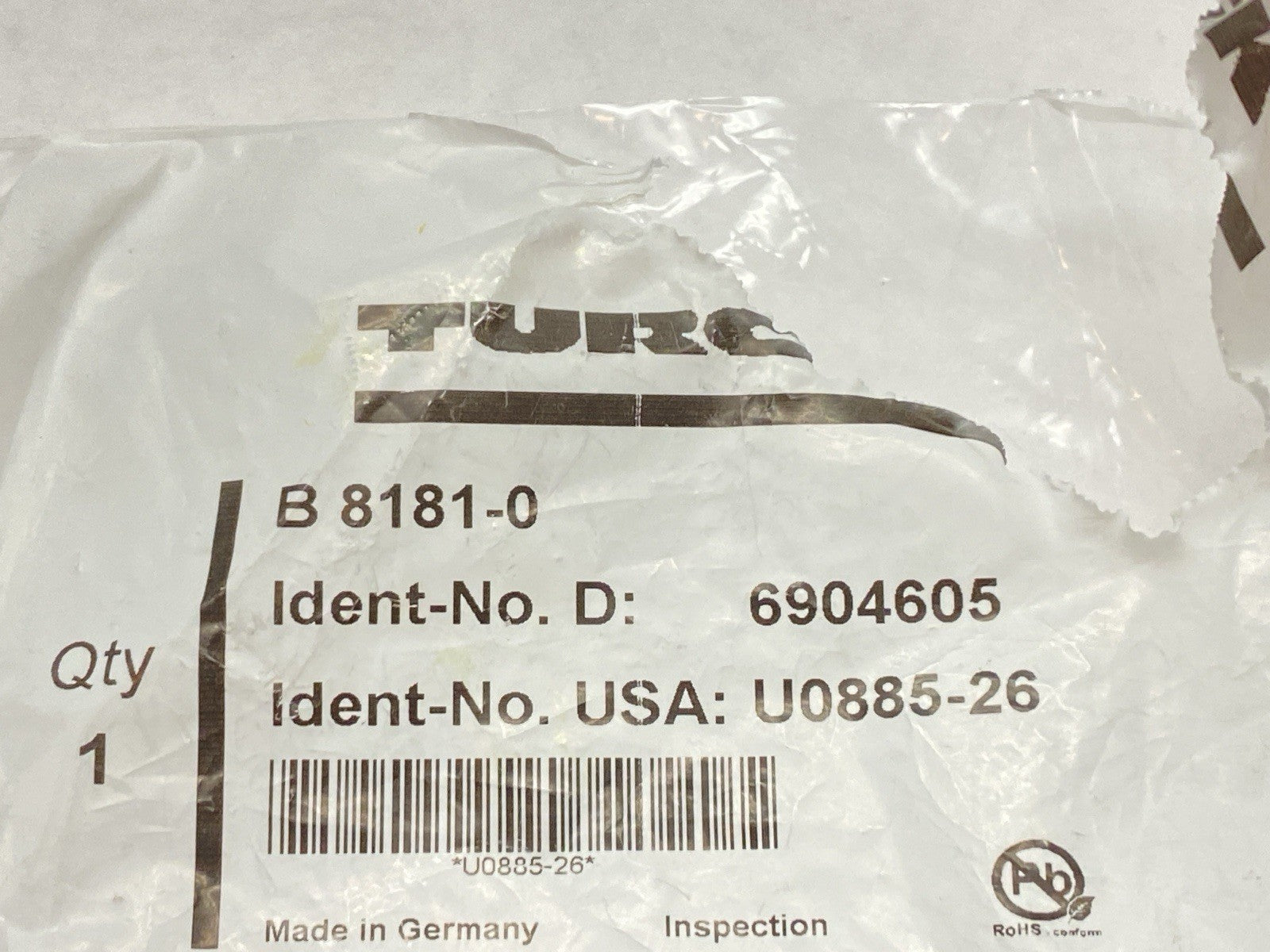 B 8181-0 | Turck Field Wireable Connector Female M12 8-Pin U0885-26 - New – Open box - Maverick Industrial Sales
