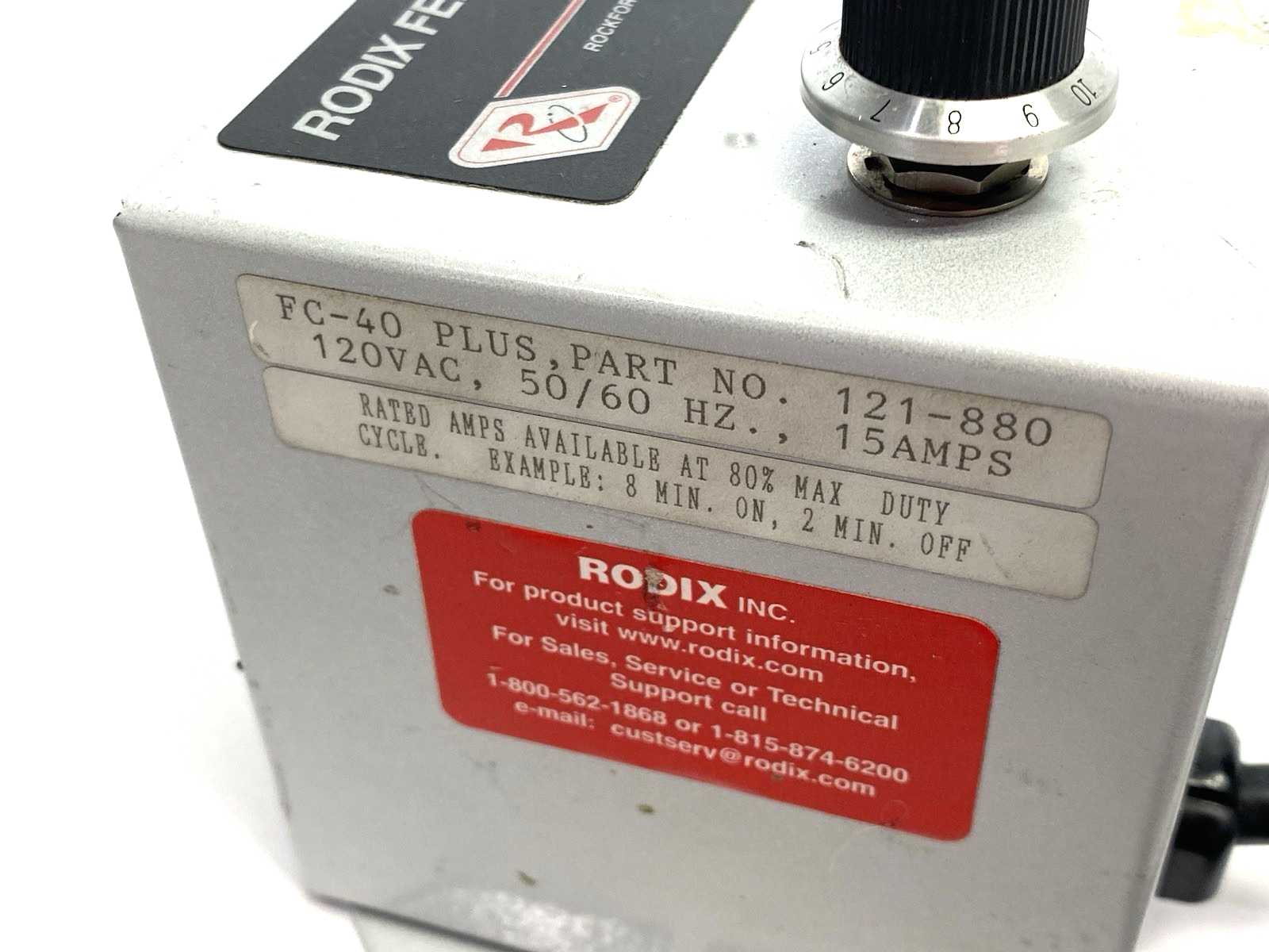 Rodix 121-880 Feeder Cube Controller Unit FC-40 Plus 120VAC 15A - Maverick Industrial Sales