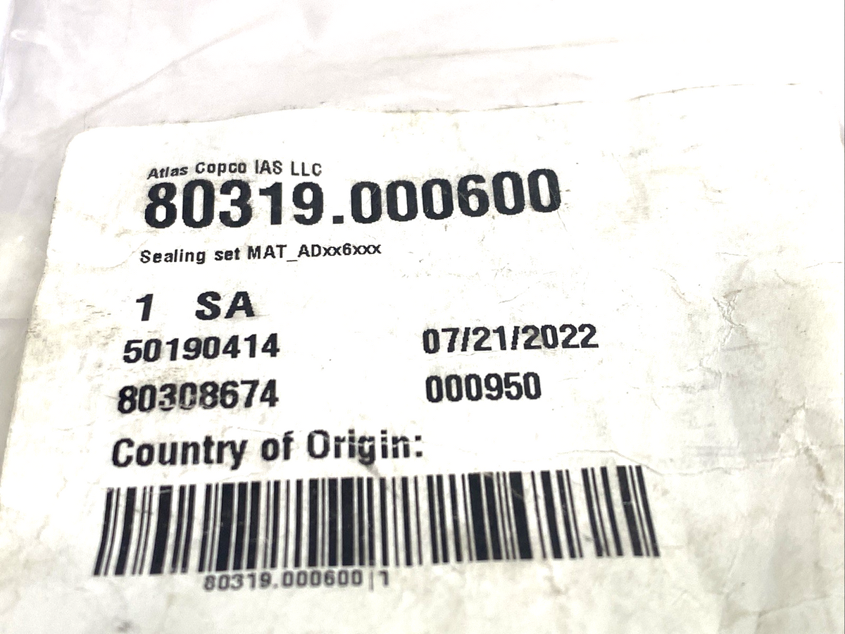 Atlas Copco 80319.000600 Sealing Set/ Seal Kit MAT ADXX6XX 80319.0006 - Maverick Industrial Sales