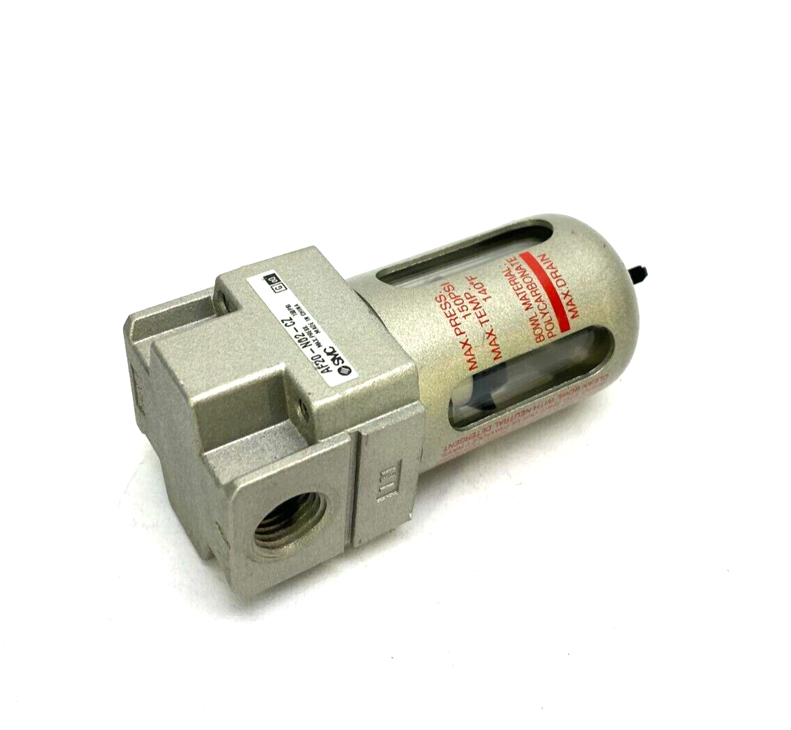 SMC AF20-N02-CZ Modular Air Filter 150psi 1/4" Ports MISSING DRAIN CAP - Maverick Industrial Sales