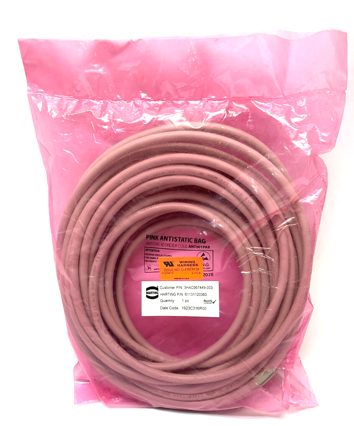 3HAC067449-003 | ABB Ethernet Floor Cable 15m Harting 61131120363 - New – Open box - Maverick Industrial Sales