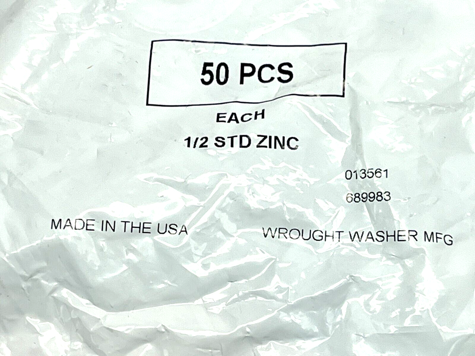 Wrought Washer 013561 1/2" STD Zinc Washers PACK OF 50 - Maverick Industrial Sales