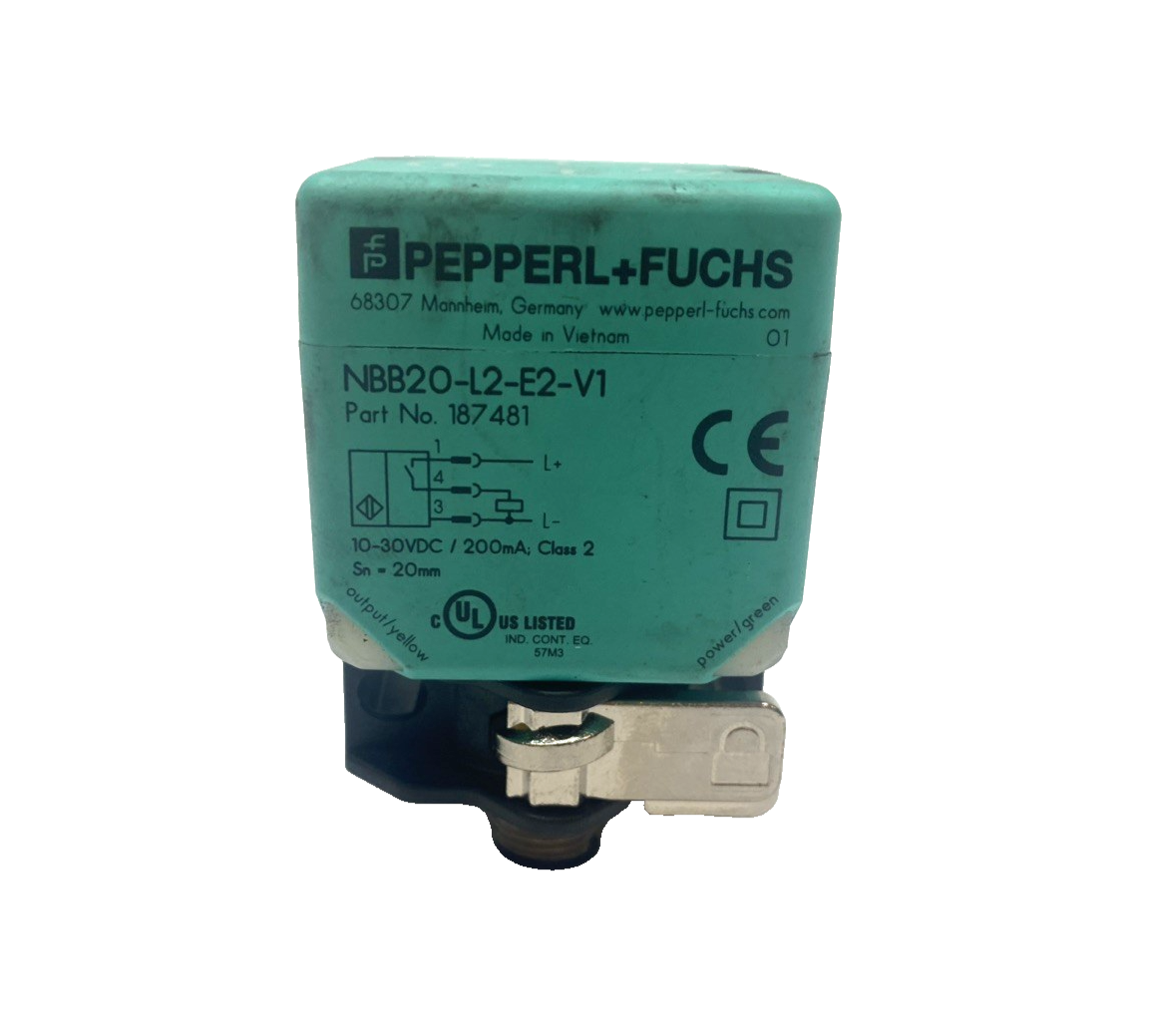 NBB20-L2-E2-V1 | Pepperl+Fuchs Inductive Sensor, 4-LEDs, 20mm Flush, 187481 - Used - Maverick Industrial Sales