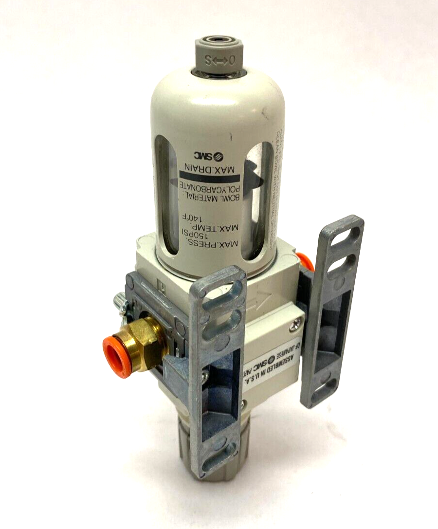 AW20K-N02-1CZ-B | SMC Modular Filter Regulator 3~30psi Set Press w/ Dual Spacers - New – Open box - Maverick Industrial Sales