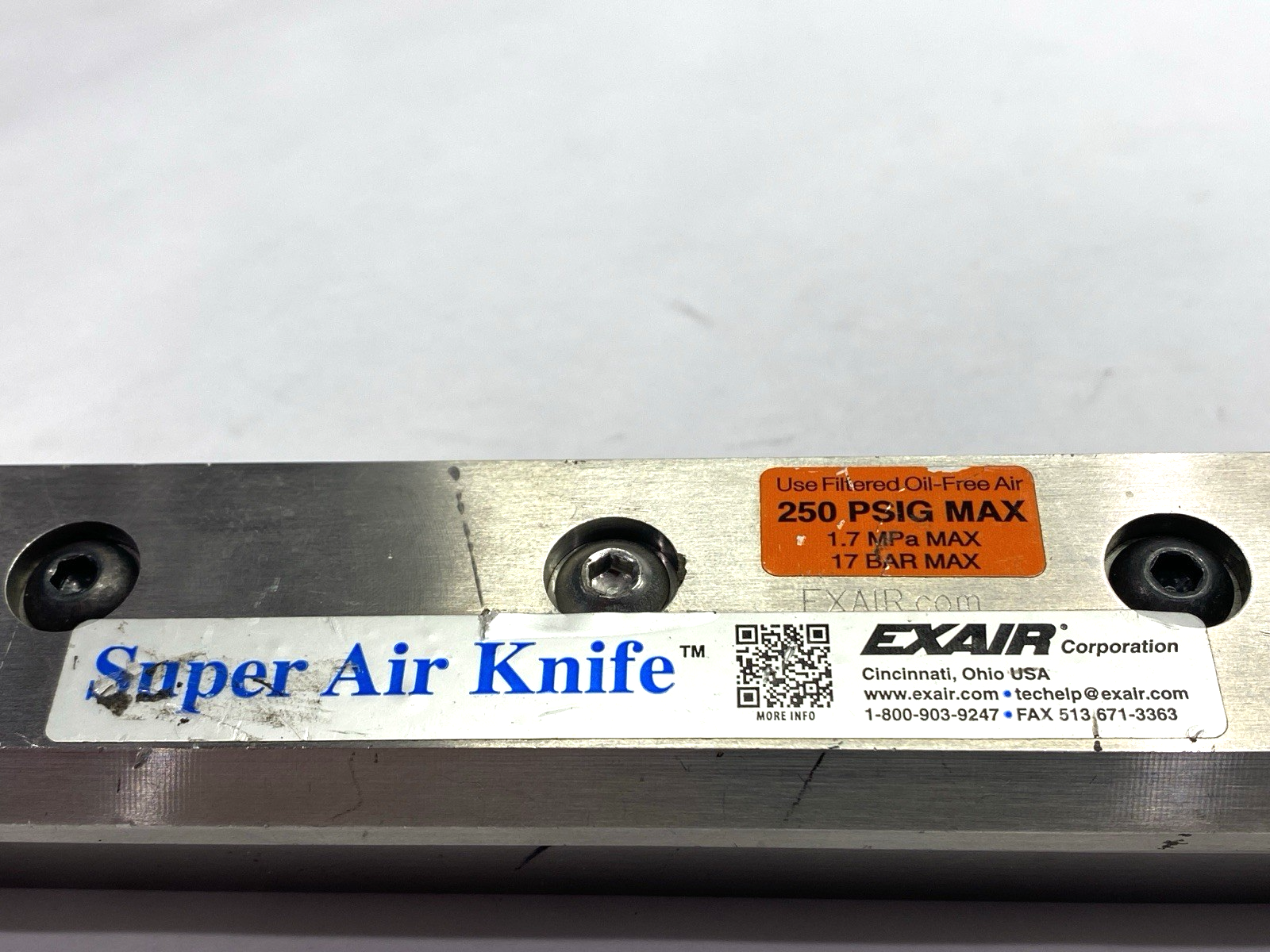 Exair 110006SS-316 Super Air Knife 250PSIG - Maverick Industrial Sales