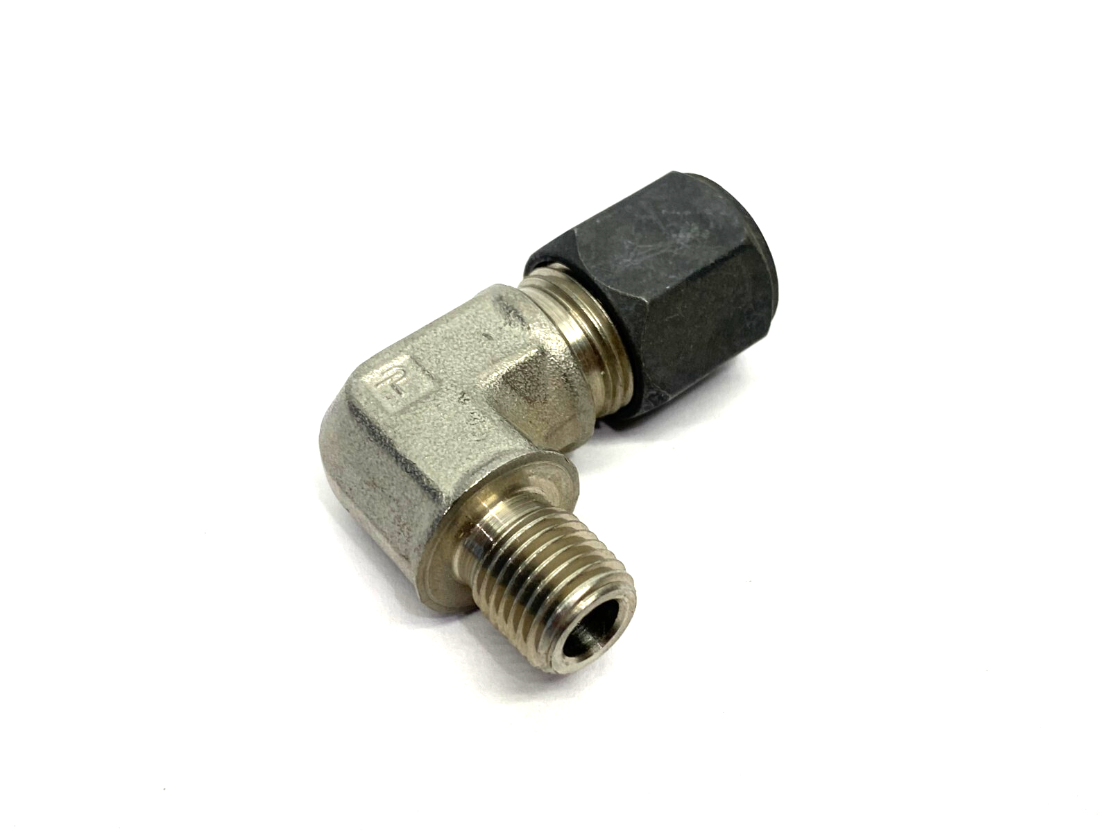 Parker 8-4 CBU-SS Ferulok 24° Flareless 90-Deg Elbow Fitting 1/2" to 1/4"-18 - Maverick Industrial Sales