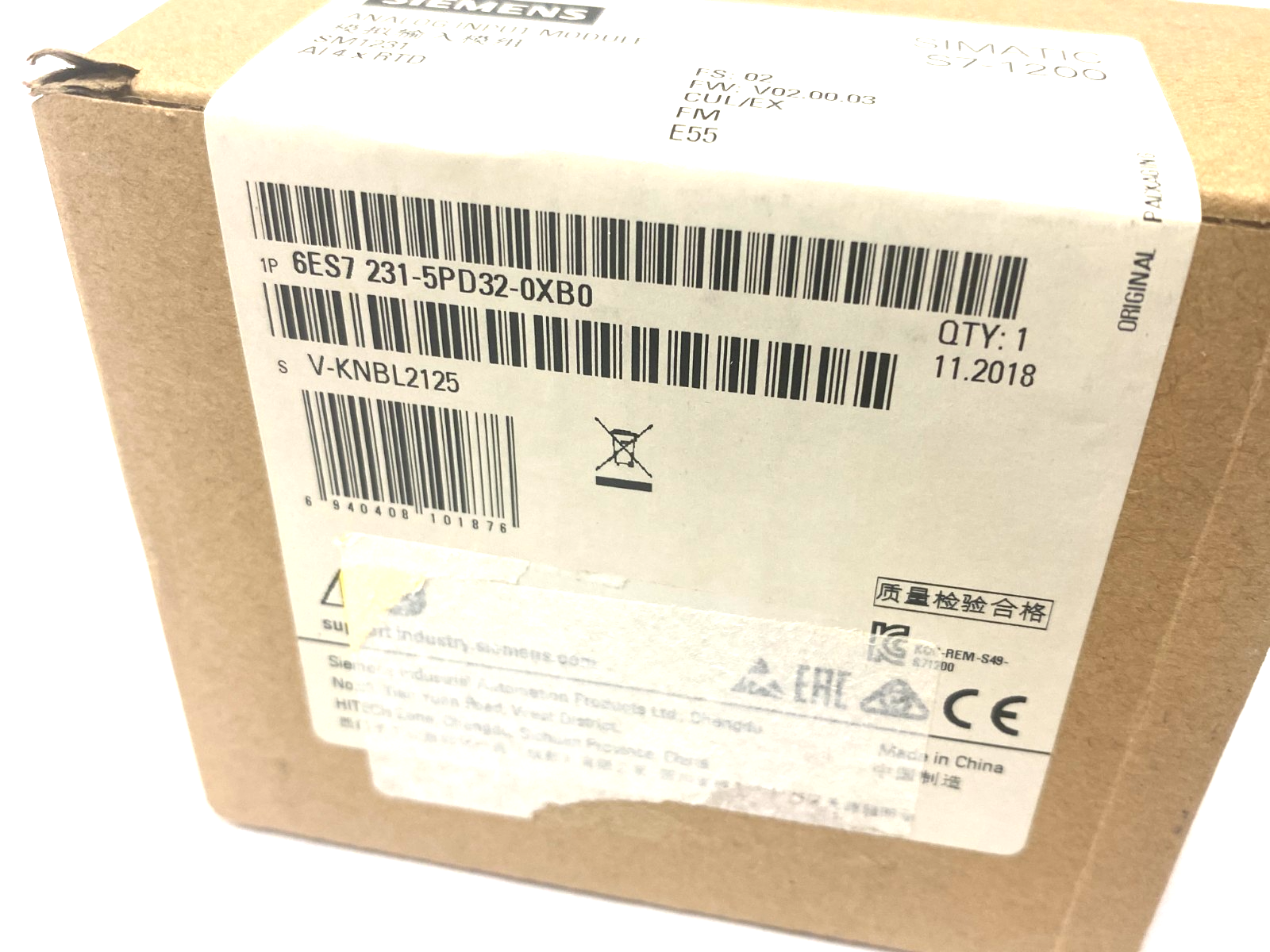 Siemens 6ES7 231-5PD32-0XB0 SIMATIC S7-1200 Analog Input Module SM1231 AI 4xRTD - Maverick Industrial Sales