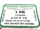 Buckley 6068-11 Hex Socket Set Screws Brass Tip 6-32 x 1/8 LOT OF 3 PKGS - Maverick Industrial Sales