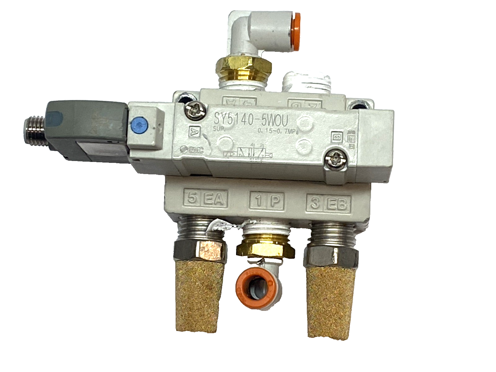 SMC SY5140-5WOU Solenoid Valve 2-Pos 5-Port Single 24VDC M8 Base Mounted - Maverick Industrial Sales