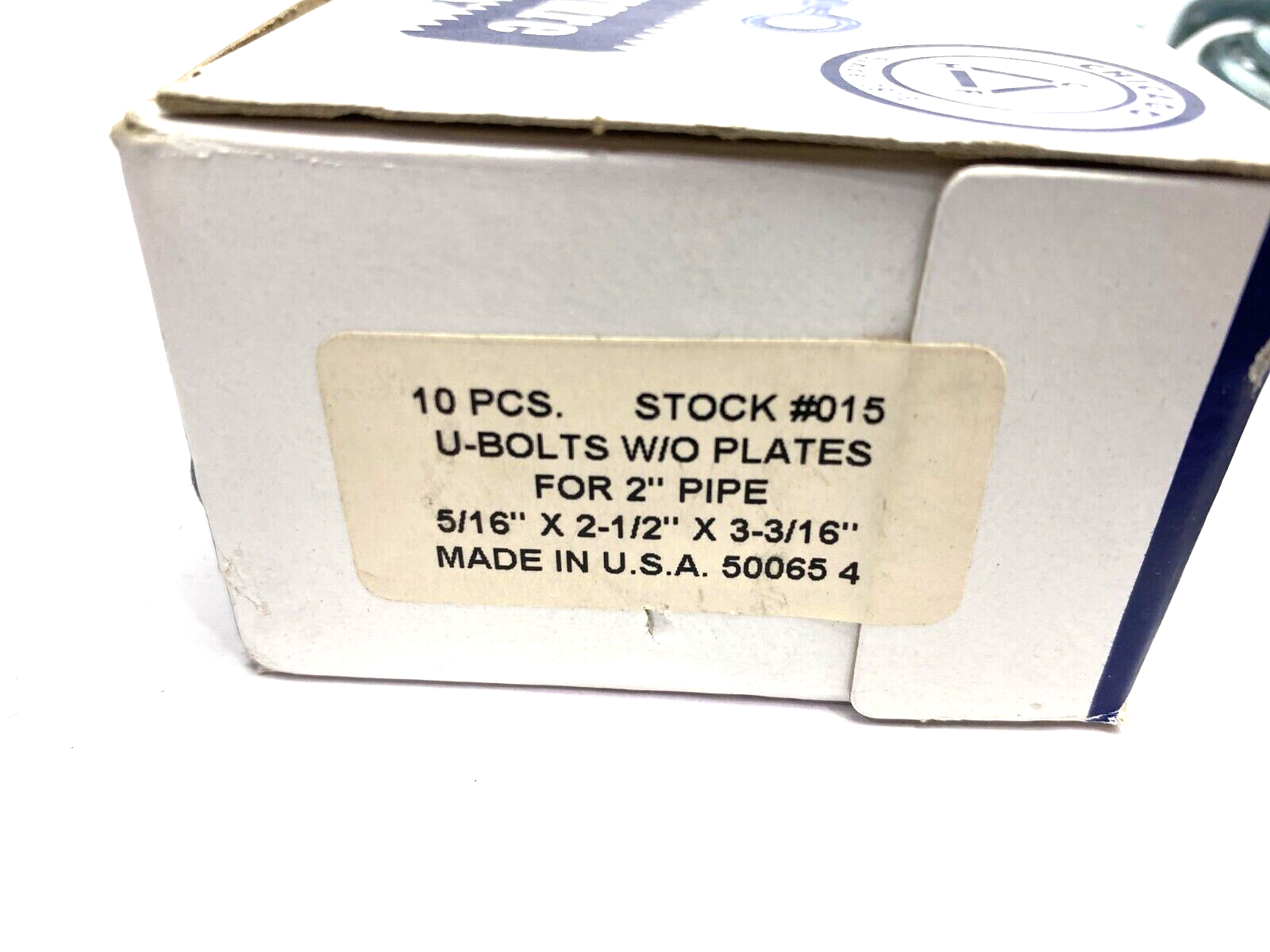 Chicago Hardware 50065 4 U-Bolts for 2" Pipe, 5/16" x 2-1/2" x 3-3/16" BOX OF 10 - Maverick Industrial Sales