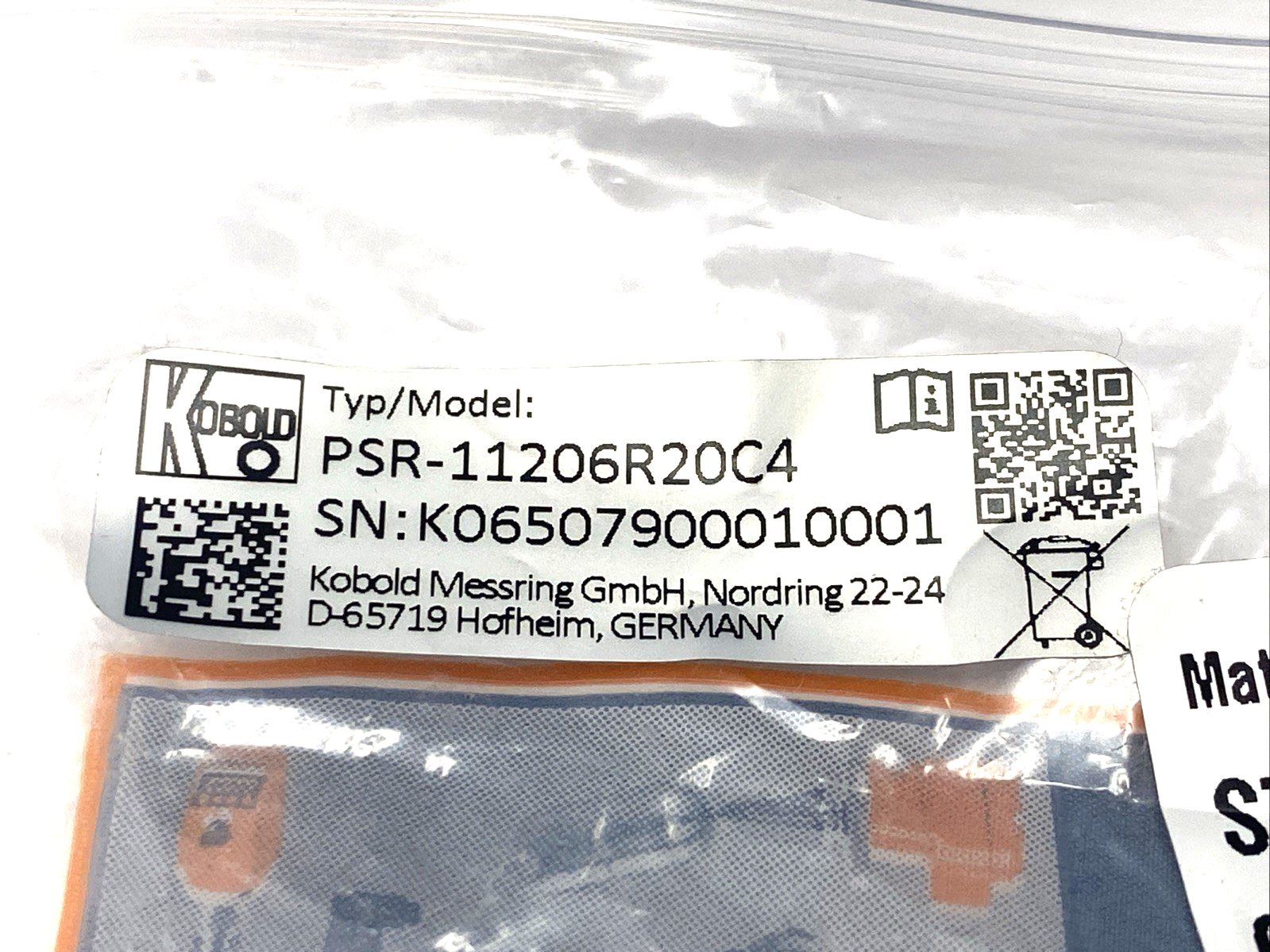 Kobold PSR-11206R20C4 Flow Switch - Maverick Industrial Sales