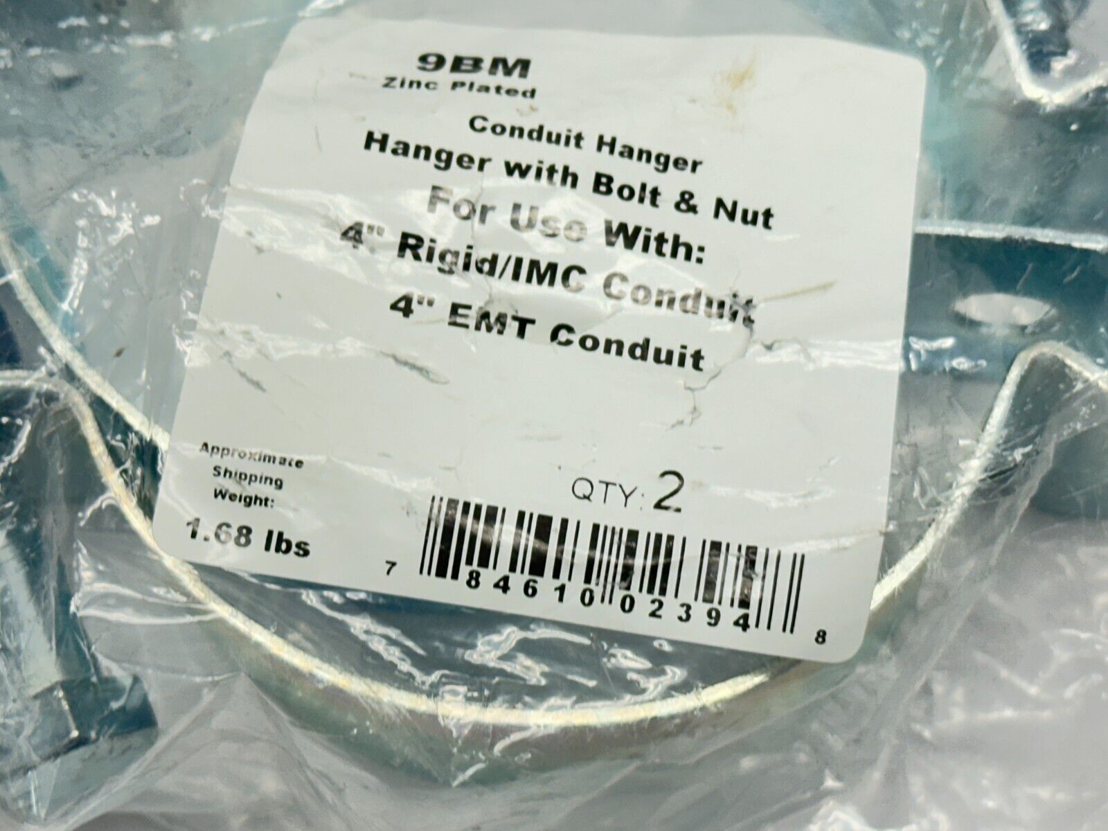 9BM Zinc Plated Conduit Hanger for 4" Rigid/IMC Conduit 4" EMT Conduit PACK OF 2 - Maverick Industrial Sales