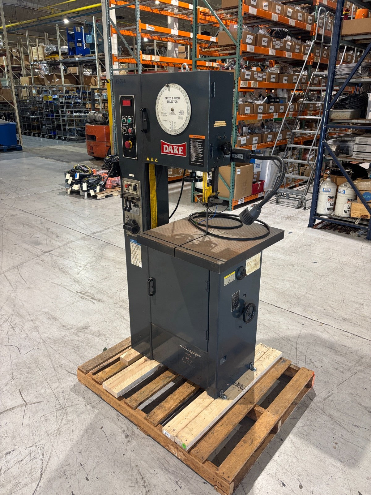 Dake V16 Vertical Bandsaw, 2HP, 2.5kVA Welder, 230, Blade Welder/Grinder, Repair - Maverick Industrial Sales