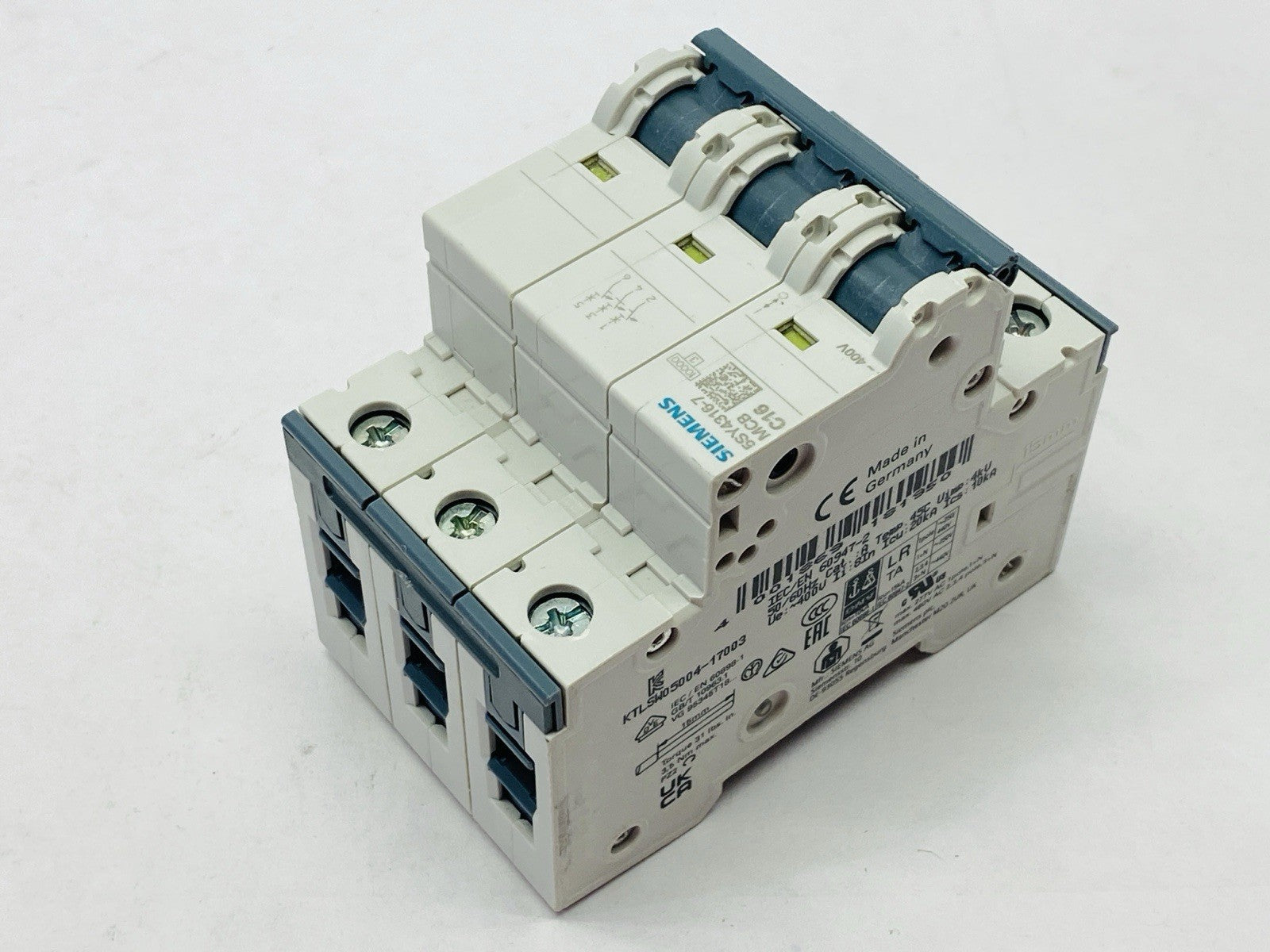 Siemens 5SY4316-7 Miniature Circuit Breaker 3-Pole 16A 16kA 400A - Maverick Industrial Sales