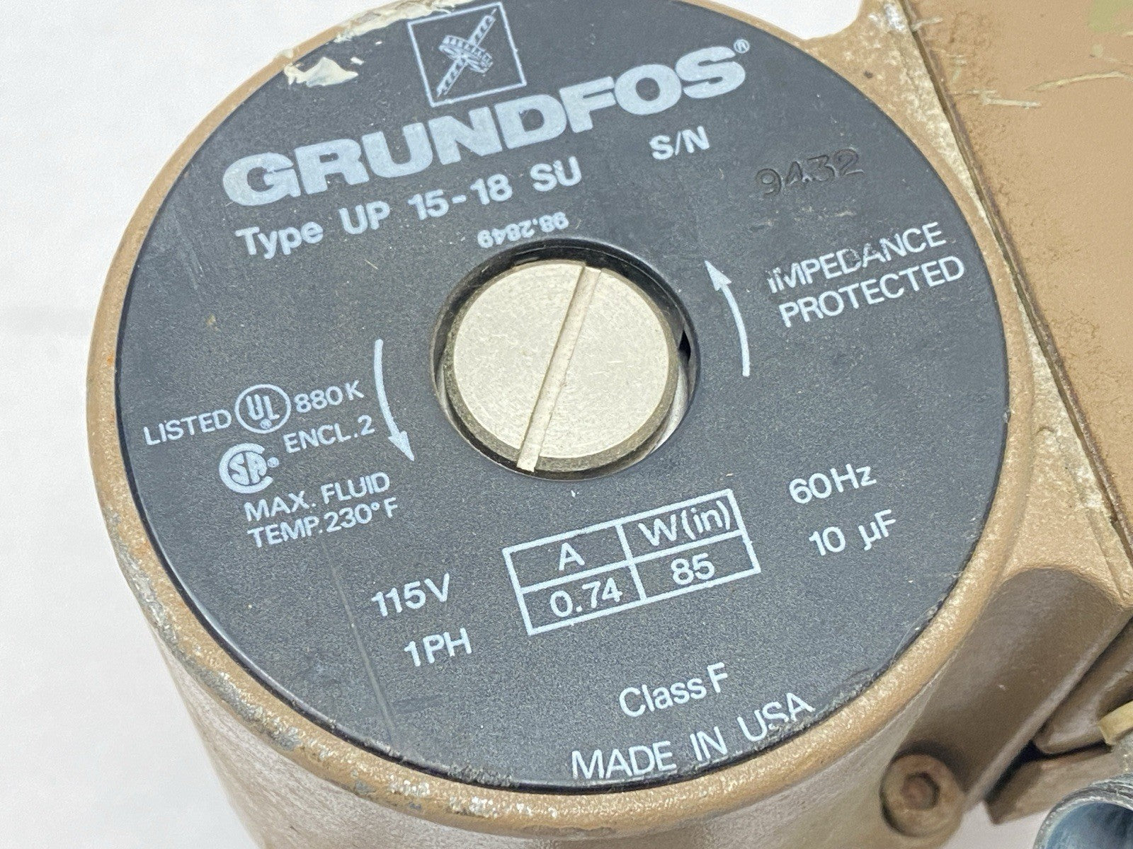 UP15-18SU | Grundfos Under Floor Heating System Circulator Pump 59896127 - For parts or not working - Maverick Industrial Sales