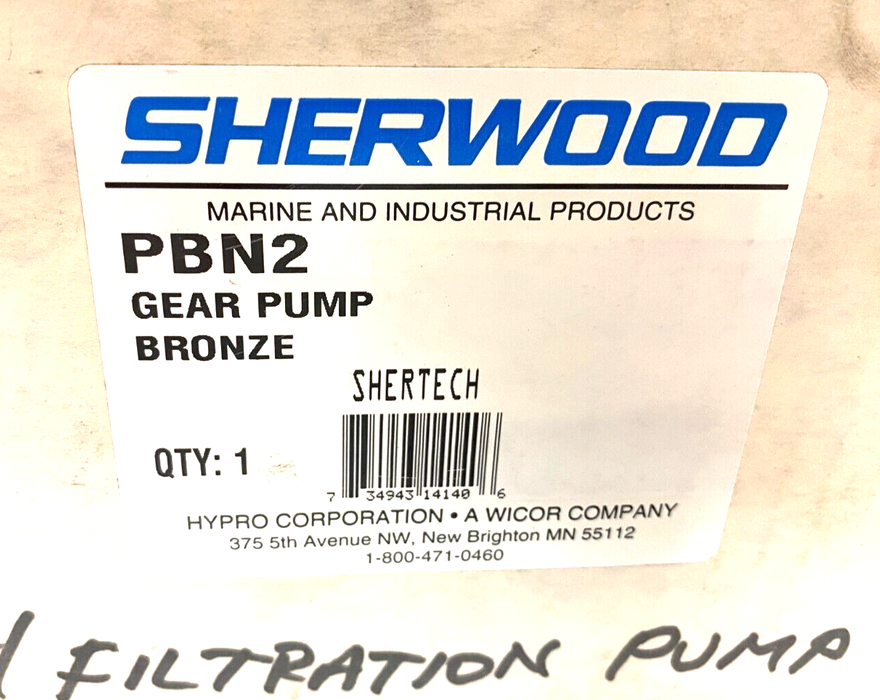 Sherwood PBN2 Shertech Bronze Rotary Gear Pump - Maverick Industrial Sales