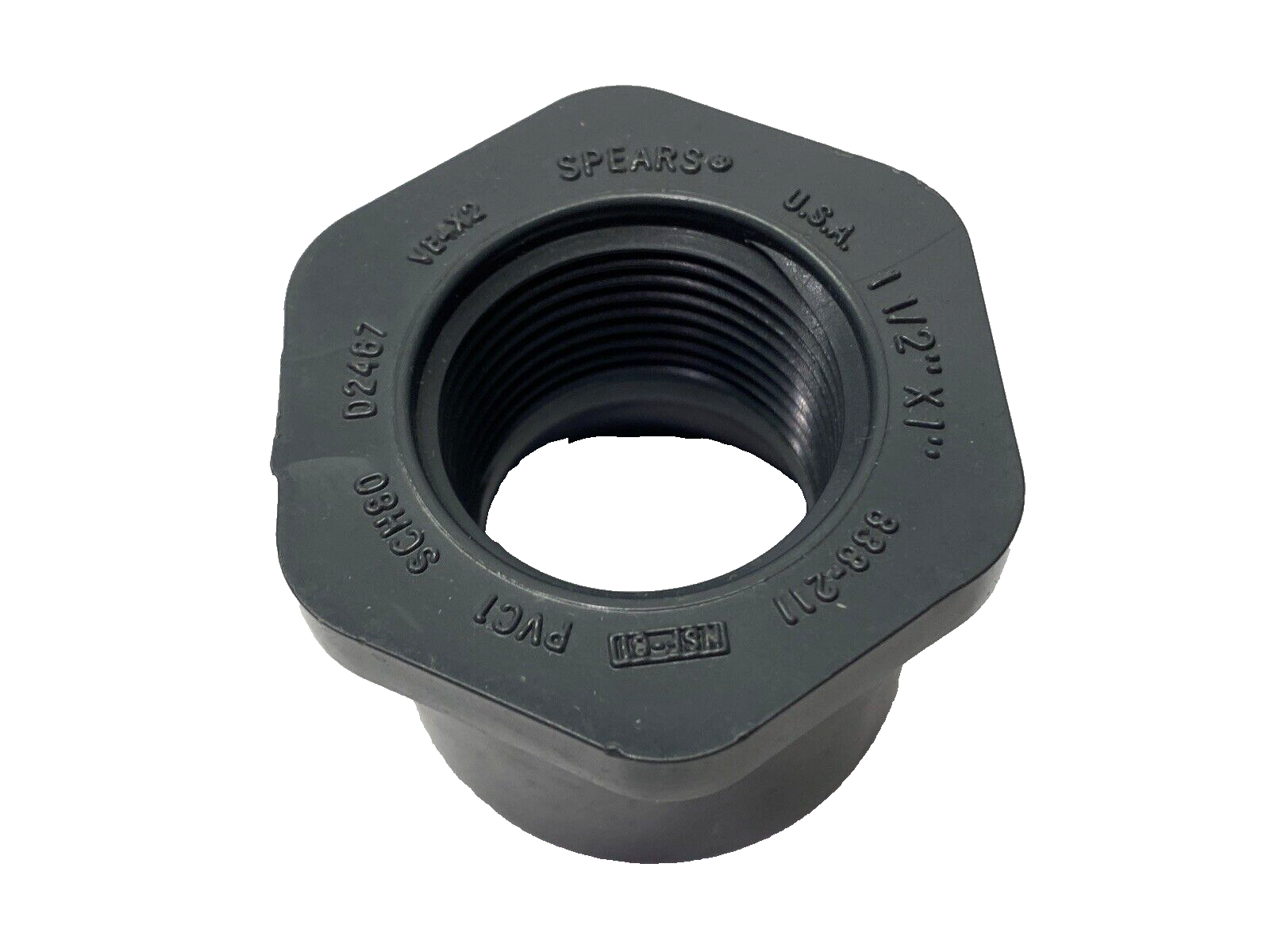 Spears 838-211 Reducing Bushing 1-1/2" x 1" SCH 80 Spigot x FNPT - Maverick Industrial Sales