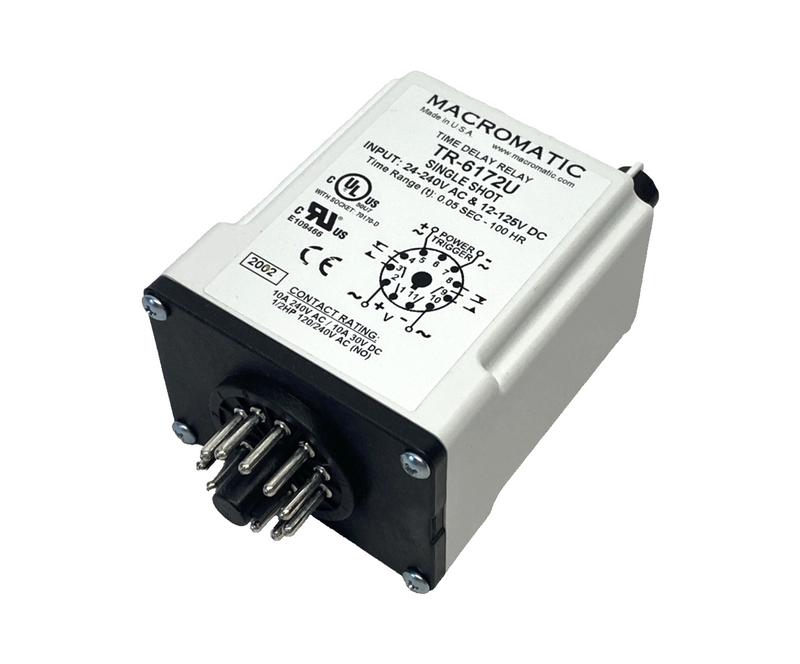 Macromatic TR-6172U Single Shot Time Delay Relay 10A DPDT 50Ms – 100Hrs 11-Pin - Maverick Industrial Sales