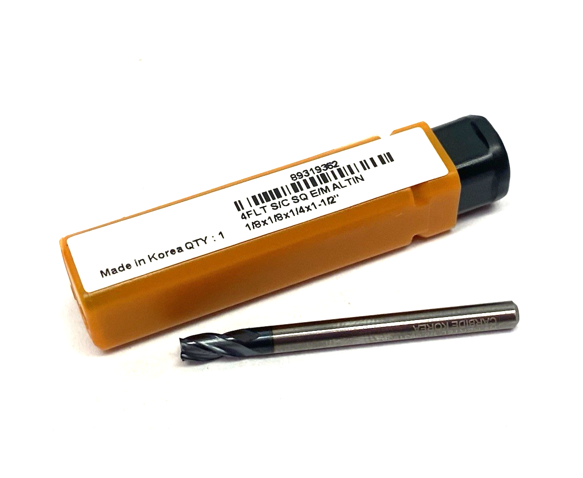 Hertel 89319362 Square End Mill: 1/8" Dia, 1/4" LOC 30 deg Helix, 1/8" Shank Dia - Maverick Industrial Sales