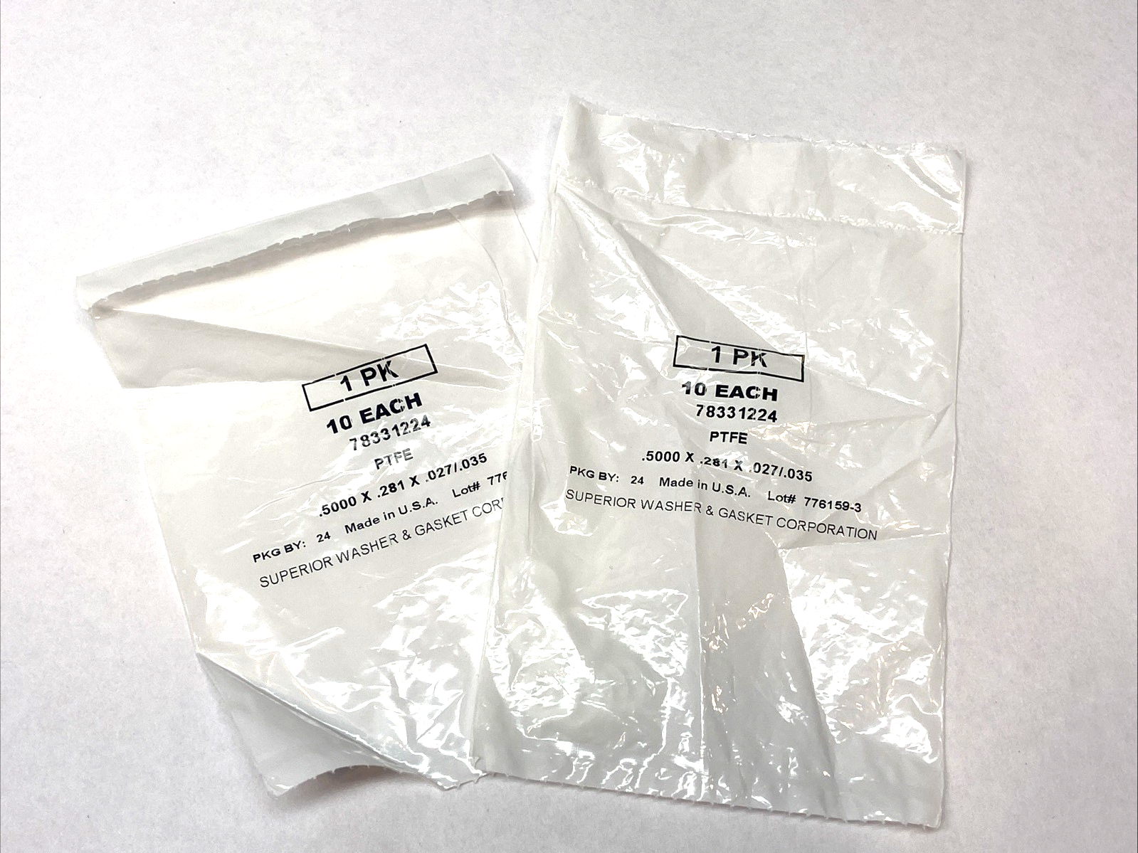 78331224 | Superior Washer & Gasket PTFE Washer PKG OF 10, LOT OF 2 - New - Maverick Industrial Sales