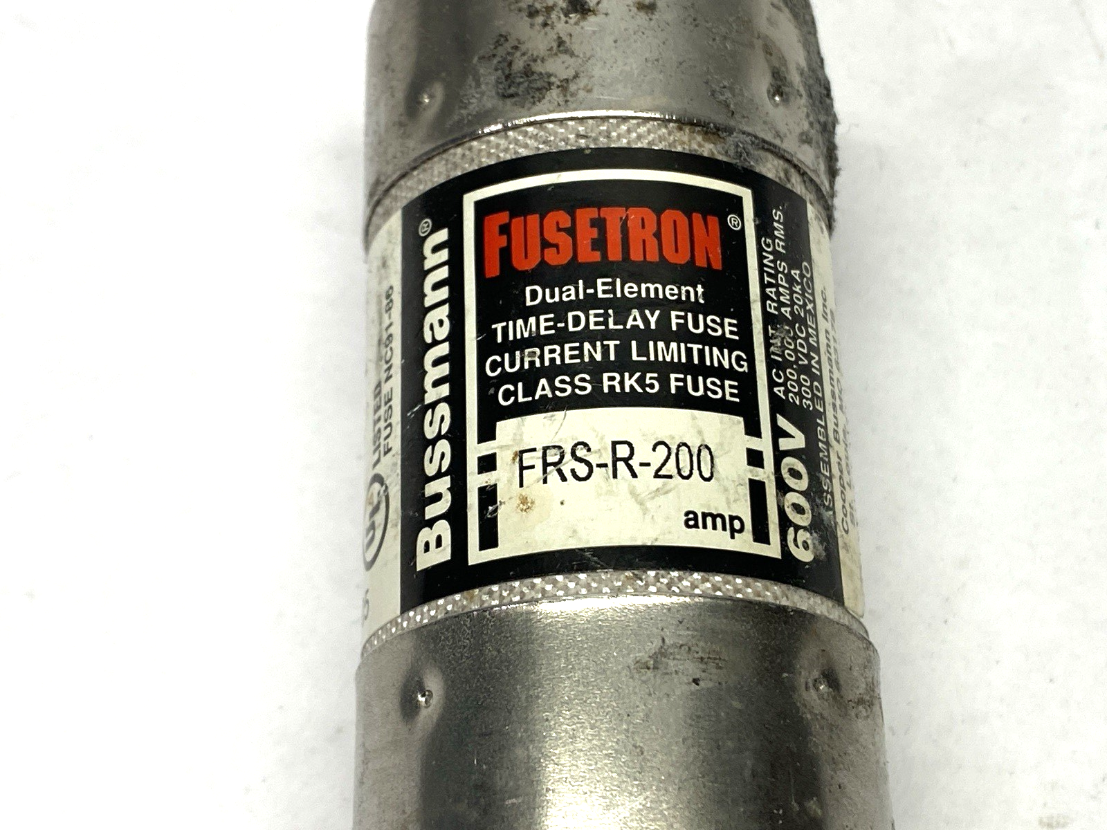 Cooper Bussmann Fusetron FRS-R-200 Time-Delay Fuse Class RK5 600VAC 200A - Maverick Industrial Sales
