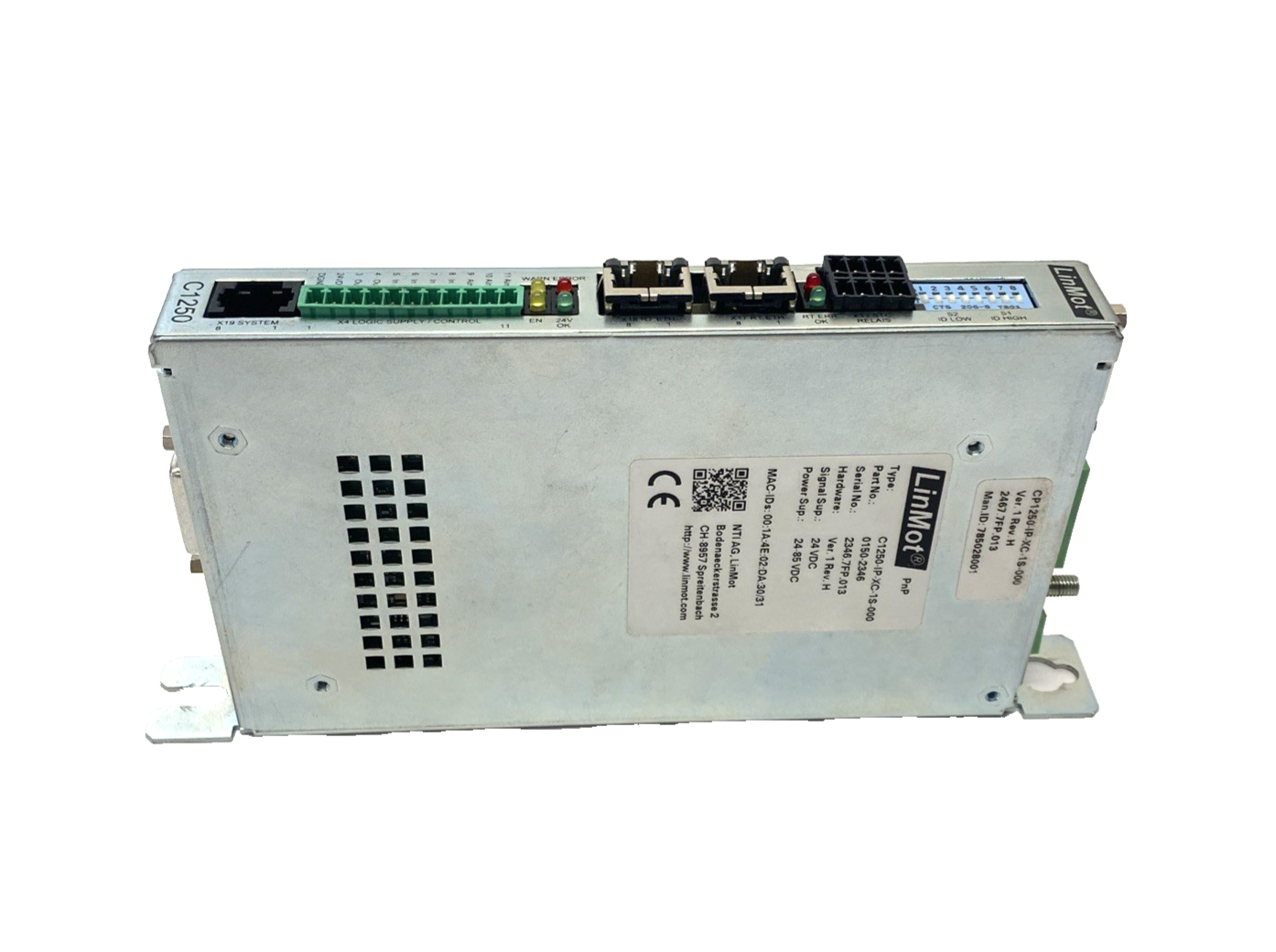0150-2346 | LinMot C1250-IP-XC-1S-000 Ehternet IP Servo Drive STO 24VDC - Used - Maverick Industrial Sales
