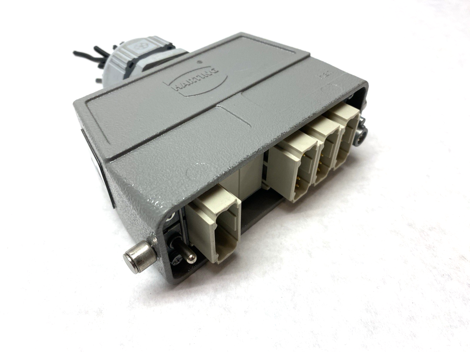 19300240448 | Harting Hood Connector Assembly w/ 4x 09140123001 Protected Modules - Used - Maverick Industrial Sales