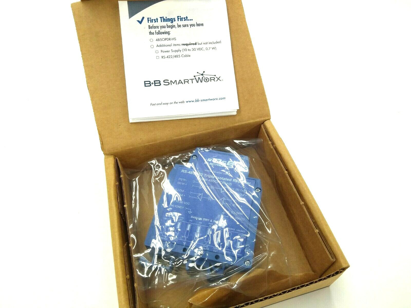 B+B SmartWorx 485OPDR-HS Advantech Isolated Repeater, High Speed B and B - Maverick Industrial Sales