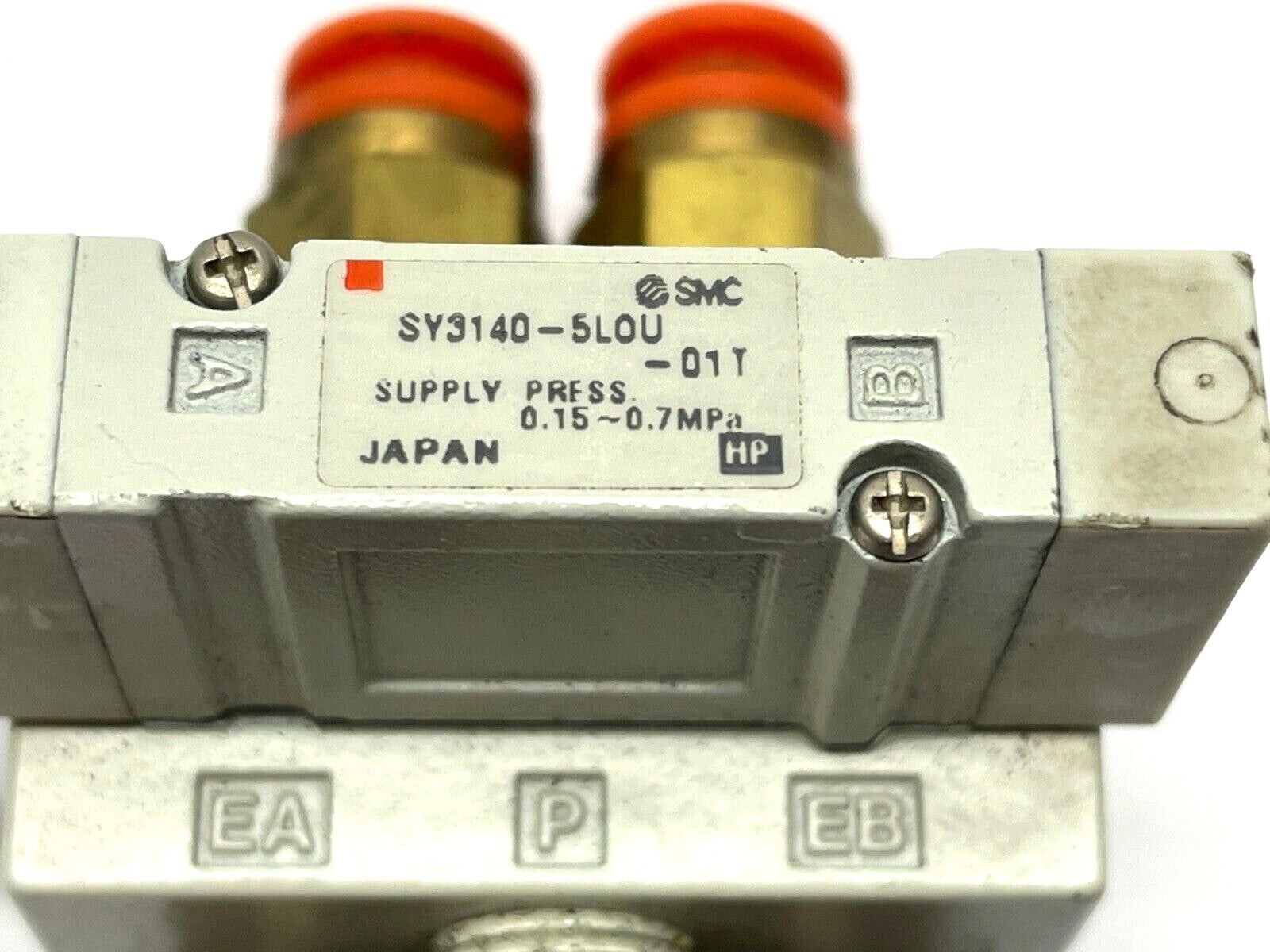 SY3140-5LOU-01T | SMC Solenoid Valve w/ SY3000-27-1 Manifold Base - Used - Maverick Industrial Sales