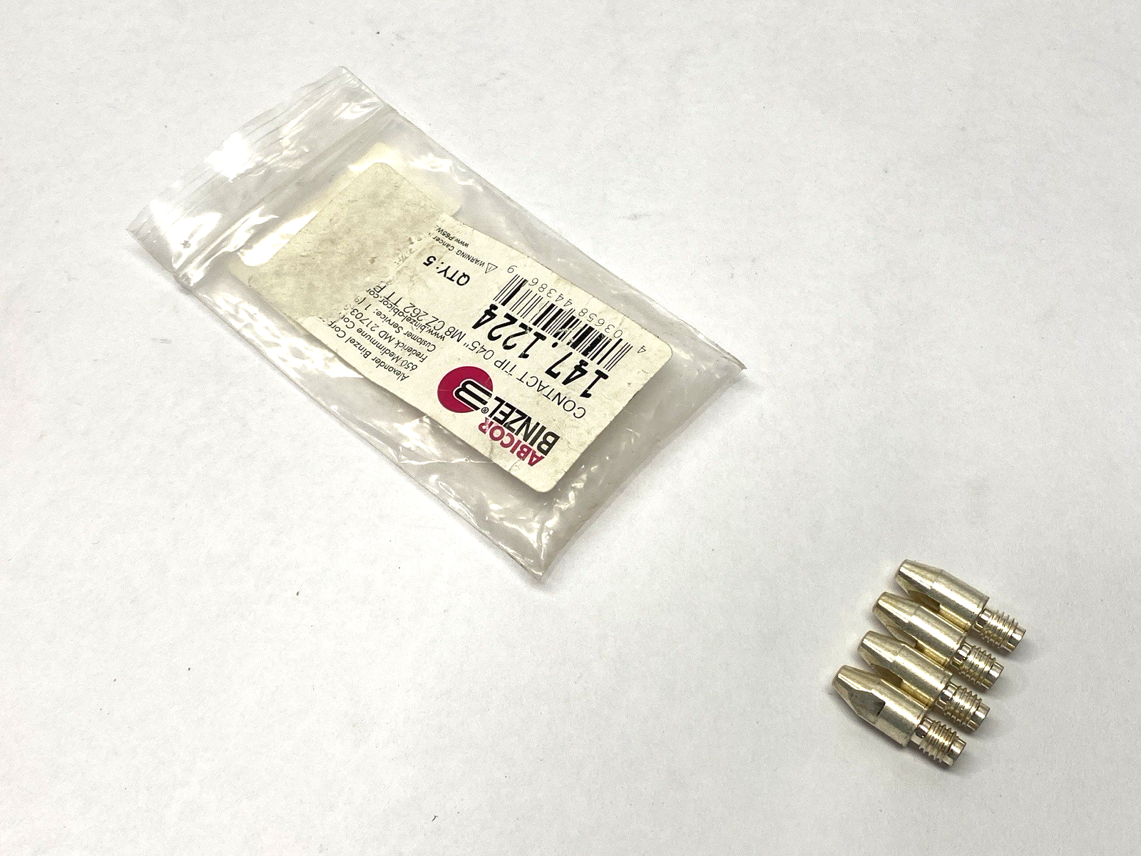 Abicor Binzel 147.1224 Contact Tip 045" M8 LOT OF 4 - Maverick Industrial Sales