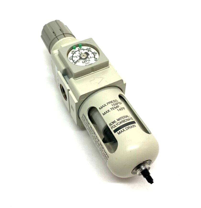 SMC AW20K-N02E-1CZ-B Modular Filter Regulator 1/4" NPT MISSING DRAIN COCK - Maverick Industrial Sales