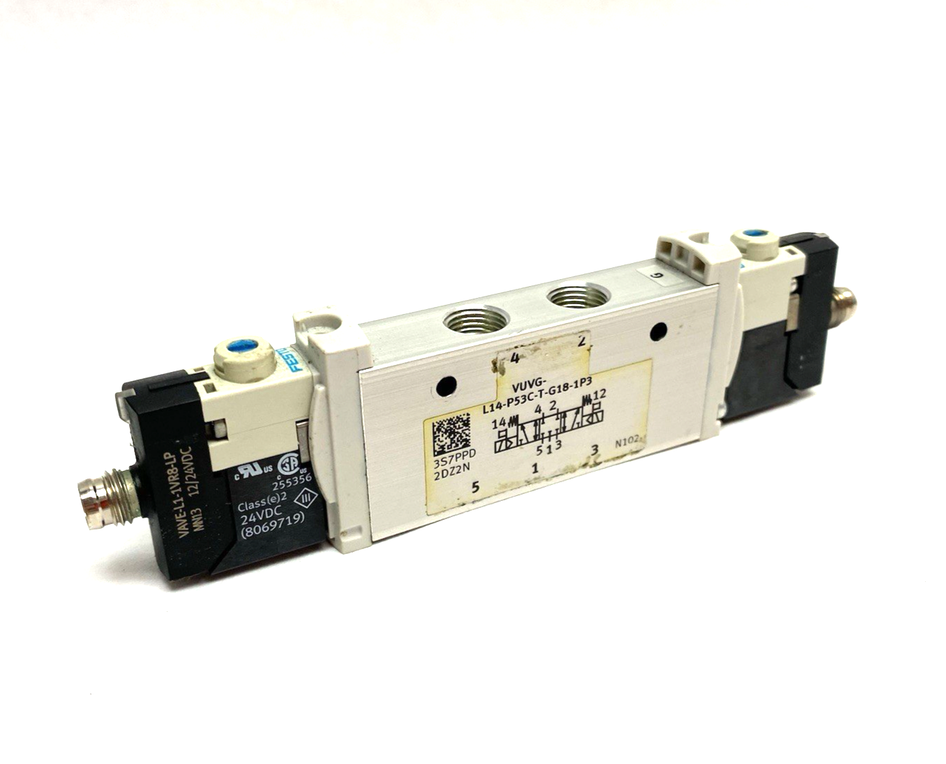 VUVG-L14-P53C-T-G18-1P3 | Festo Solenoid Valve, Piston Gate 5/3 Closed, 556501 - Used - Maverick Industrial Sales