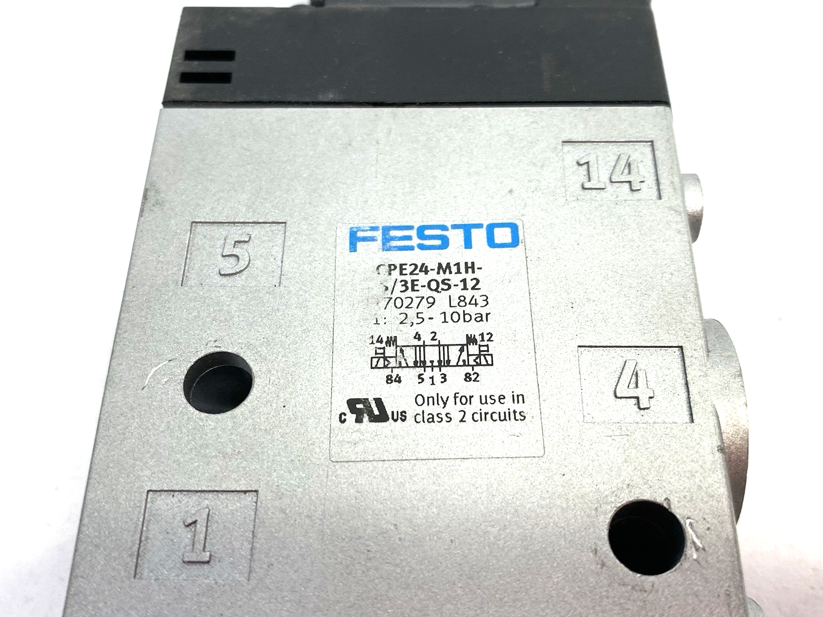 CPE24-M1H-5/3E-QS-12 | Festo Piston Gate Solenoid Valve, 5/3 Exhausted, 170279 - Used - Maverick Industrial Sales