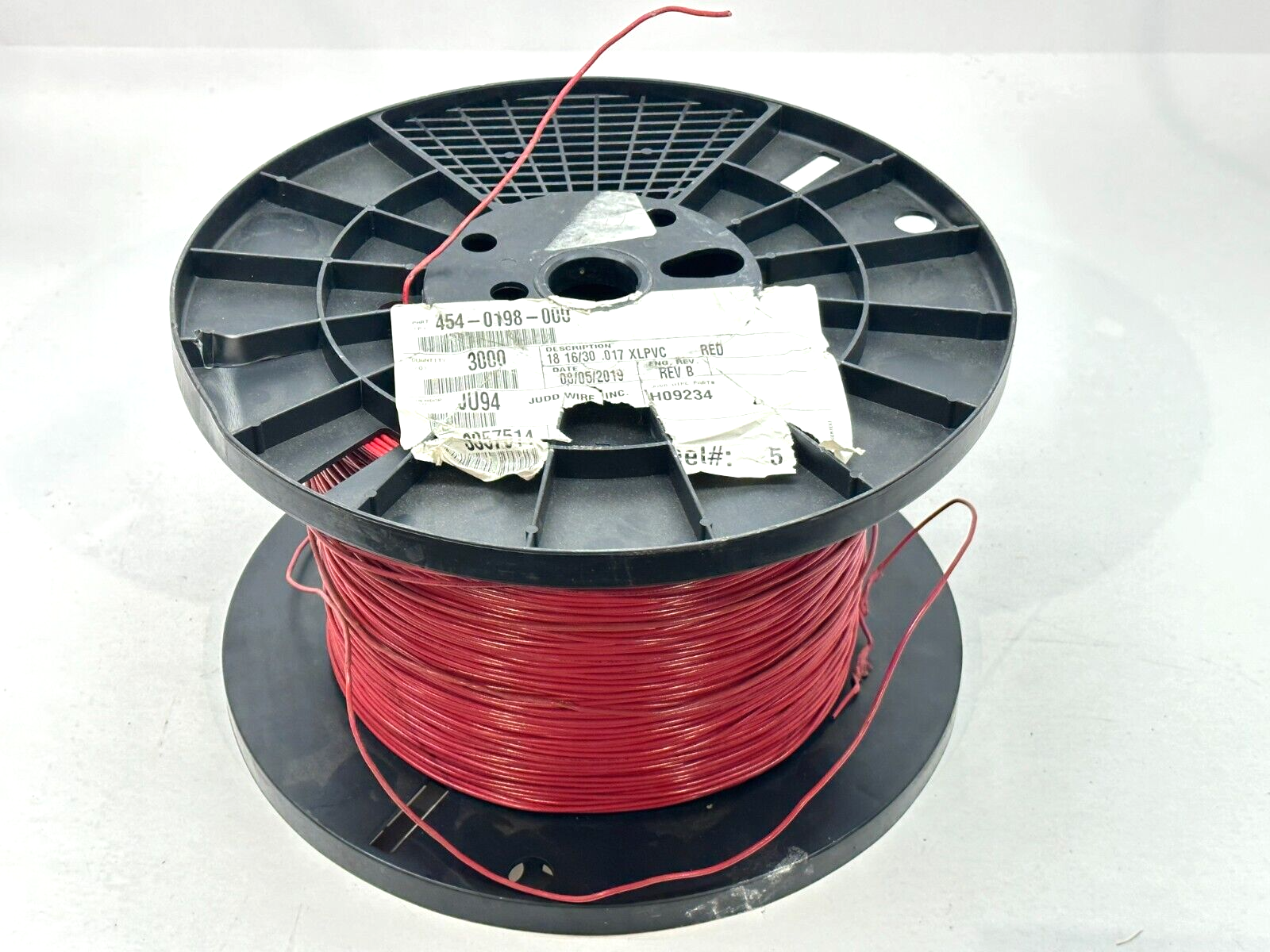 Judd Wire 454-0198-000 Wire 18AWG 16/30 .017 XLPVC H09234 3000ft / 2650ft LEFT - Maverick Industrial Sales