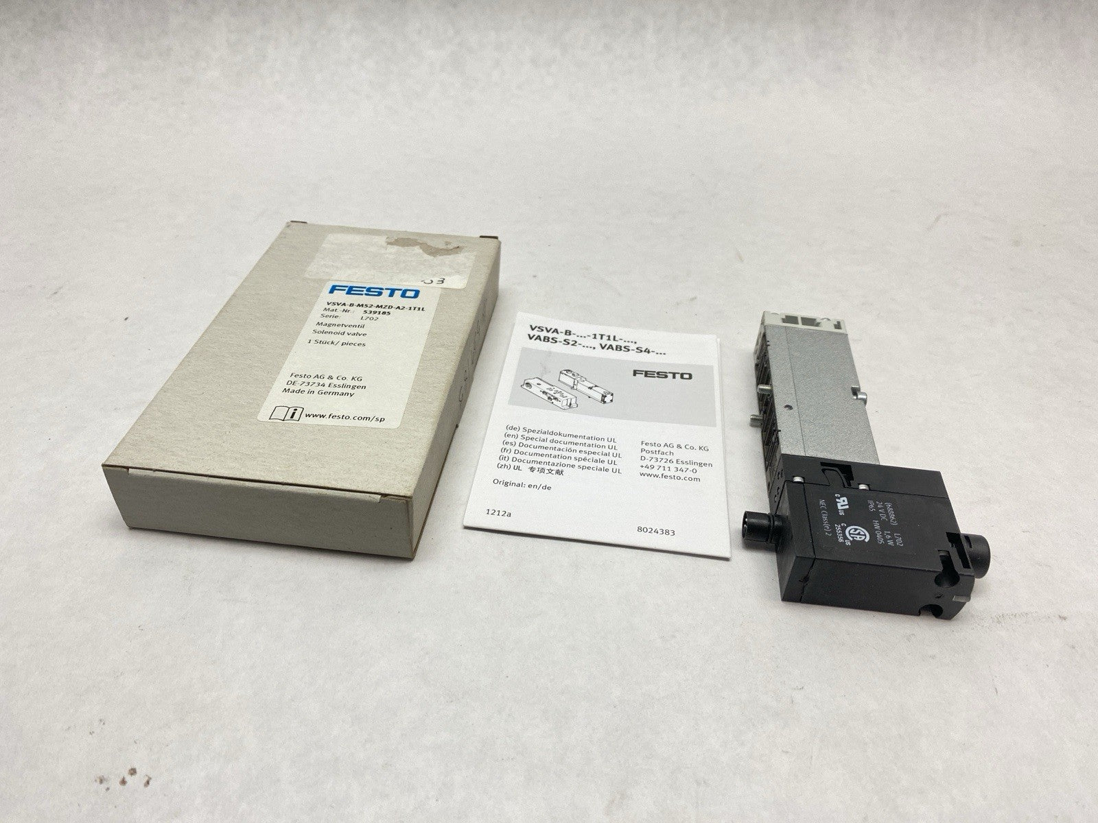 Festo VSVA-B-M52-MZD-A2-1T1L Pneumatic Solenoid Valve 539185 - Maverick Industrial Sales