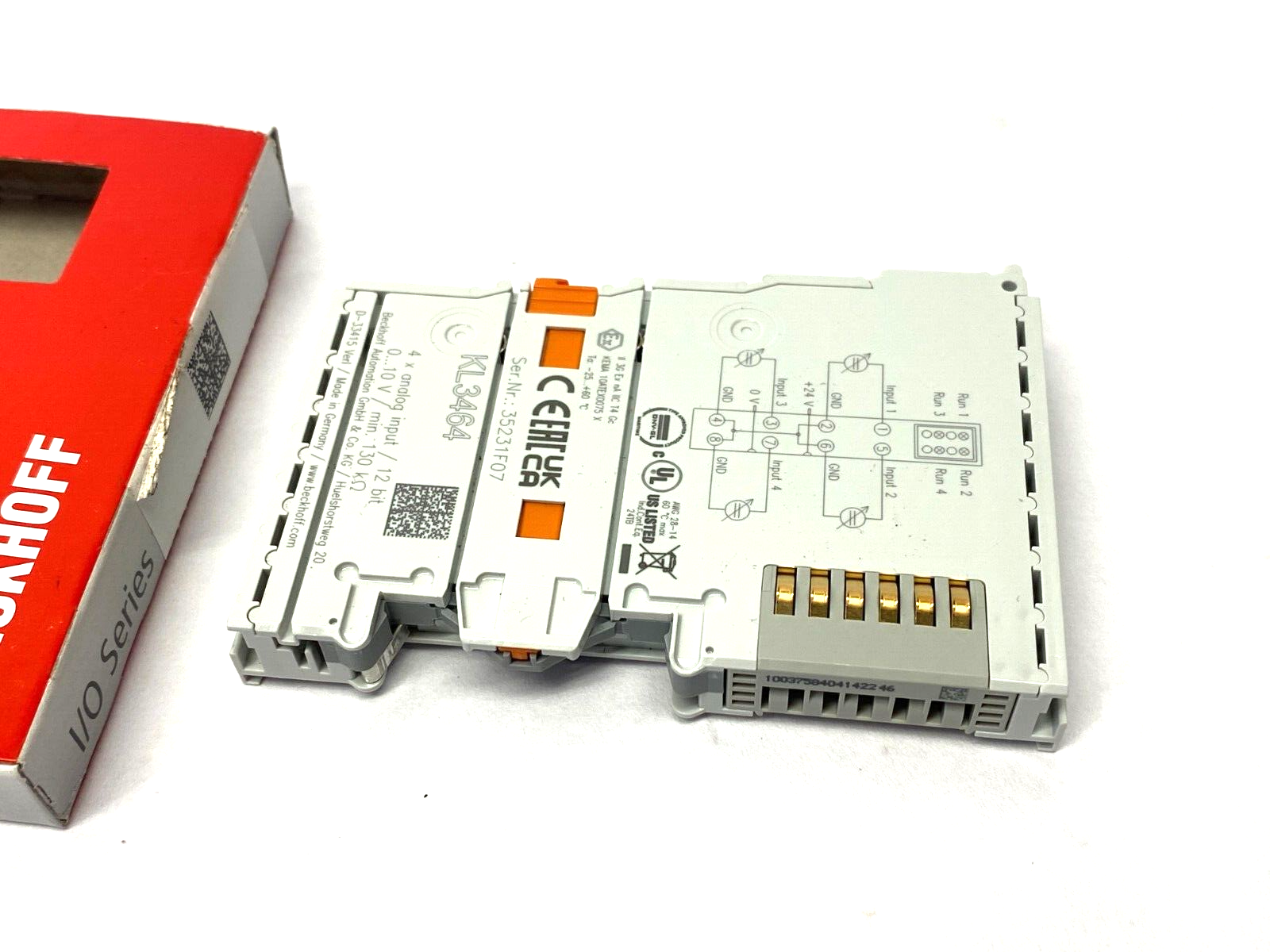 Beckhoff KL3464 Analog 4-Channel Input Bus Terminal 12-Bit Single Ended 0-10V - Maverick Industrial Sales