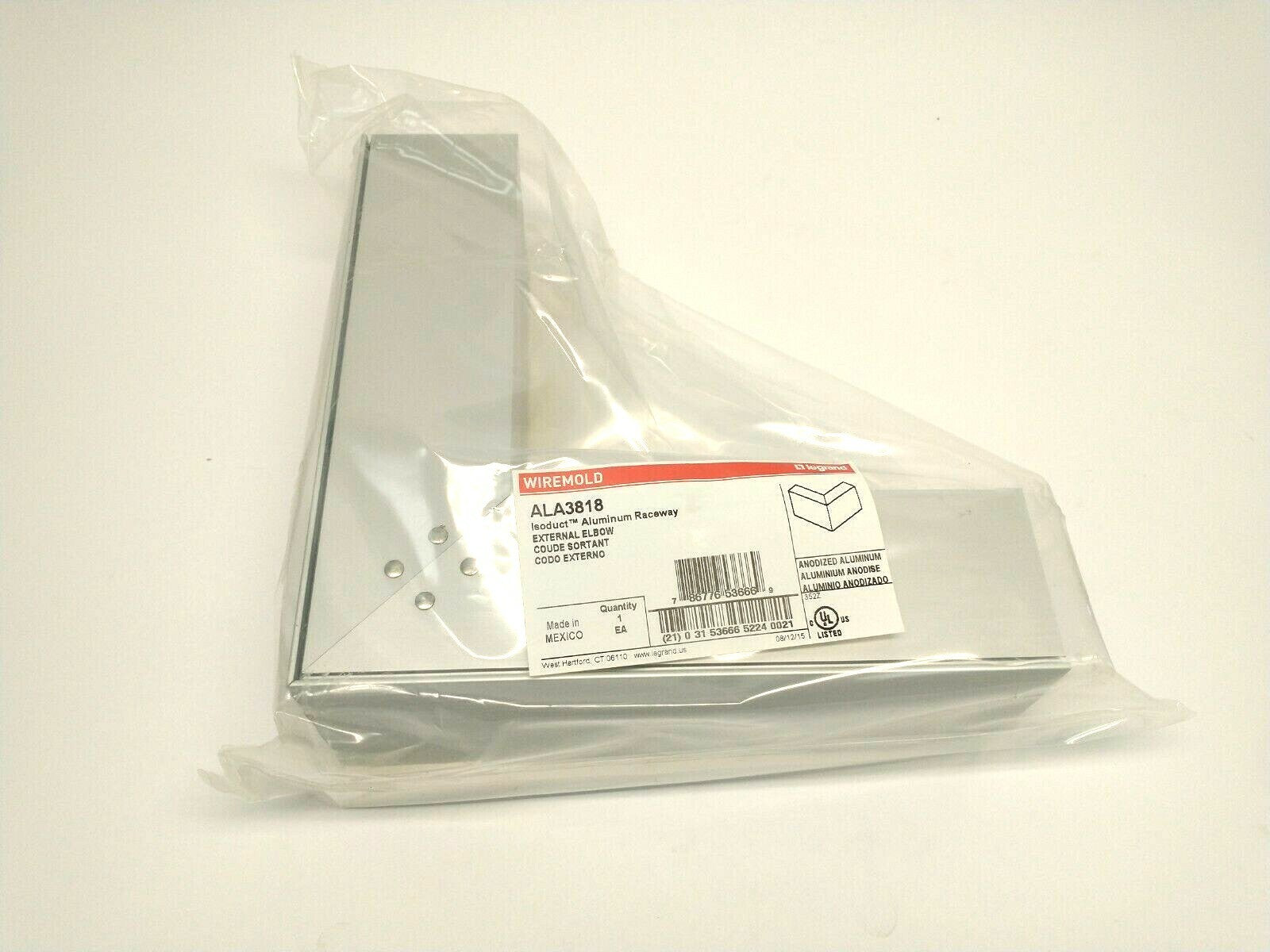 Legrand Wiremold ALA3818 Isoduct Aluminum External Elbow 90 Degree BOX OF 4 - Maverick Industrial Sales