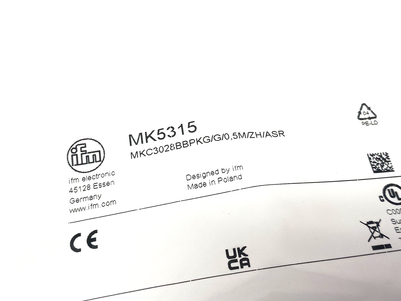 MK5315 | Ifm C-Slot Cylinder Sensor M8 Connector MKC3028BBPKG/G/0,5M/ZH/ASR - New - Maverick Industrial Sales