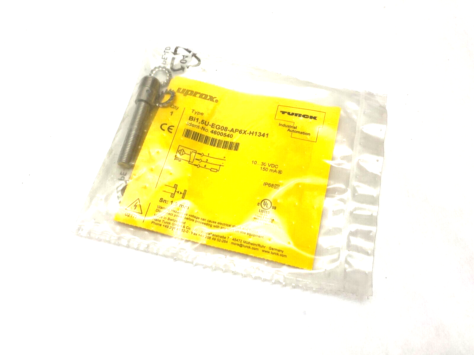 Turck Bi1,5U-EG08-AP6X-H1341 Proximity Sensor M8 Threaded Barrel 4600540 - Maverick Industrial Sales