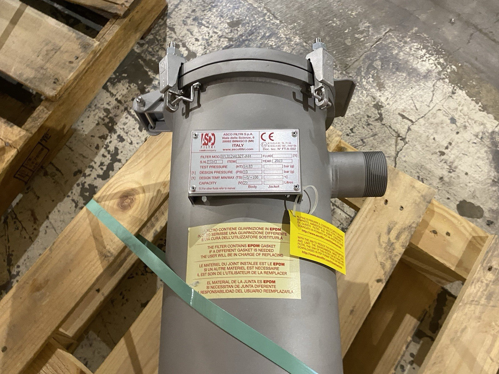 BFL012WL02T-A44 | ASCO Filtri Single Bag Filter Housing - New – Open box - Maverick Industrial Sales