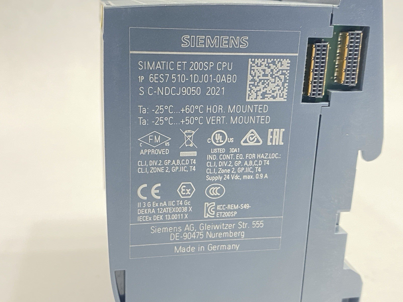 6ES7510-1DJ01-0AB0 | Siemens SIMATIC DP CPU For ET 200SP w/ 6ES7193-6AR00-0AA0 - Used - Maverick Industrial Sales