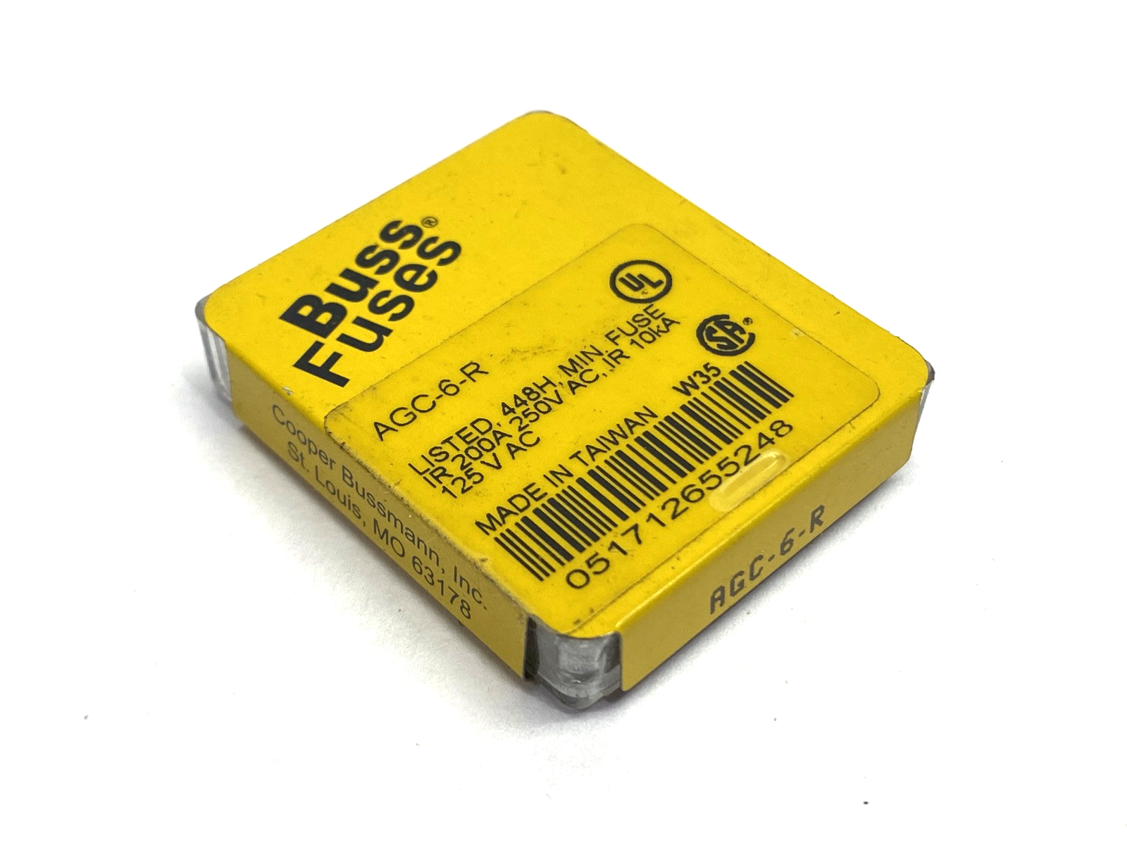 Cooper Bussmann AGC-6-R Miniature Fuse 6A 250VAC PACKAGE OF 5 - Maverick Industrial Sales