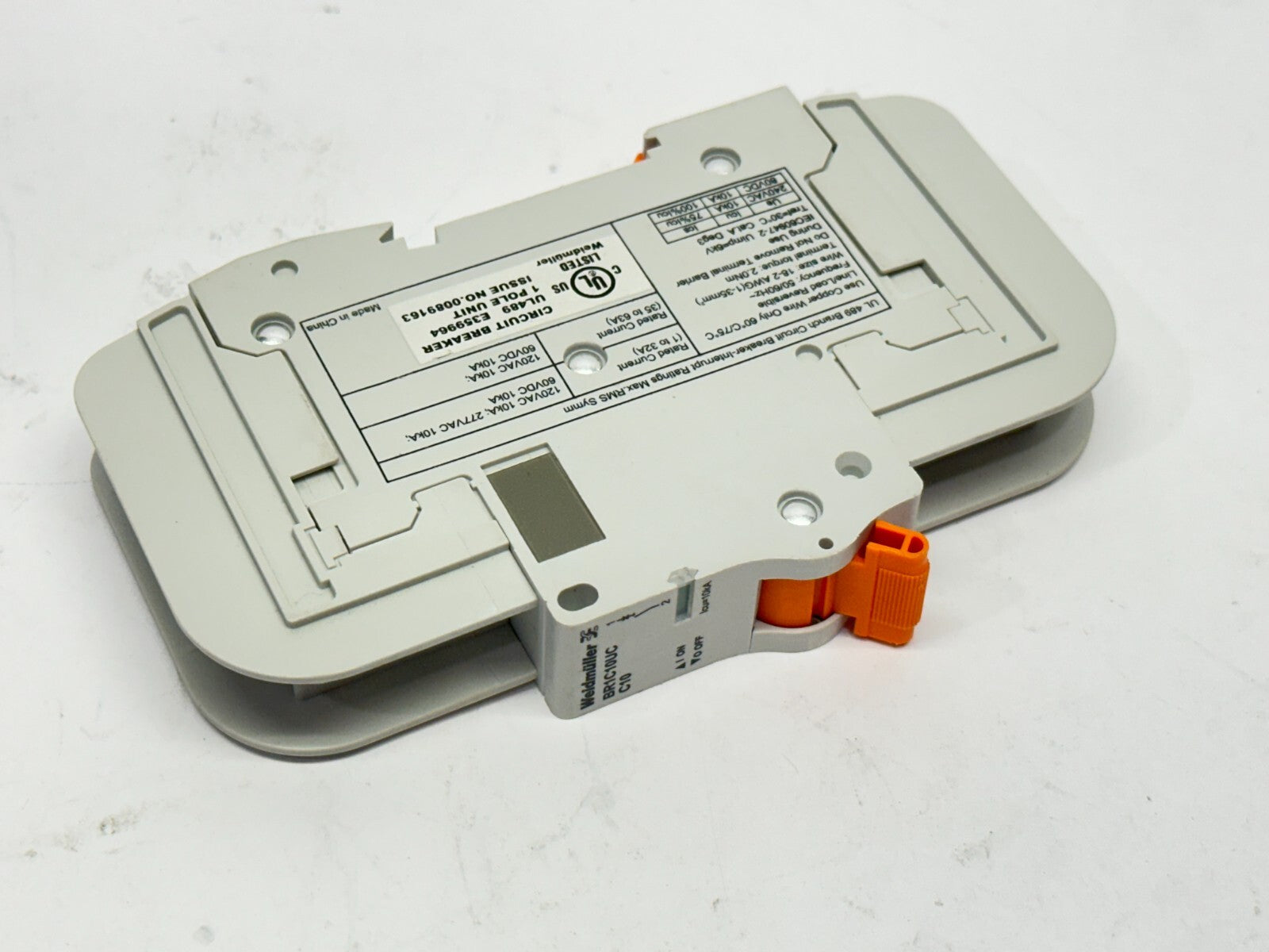 BR1C10UC C10 | Weidmuller Circuit Breaker 1-Pole 10A 120VAC - Used - Maverick Industrial Sales