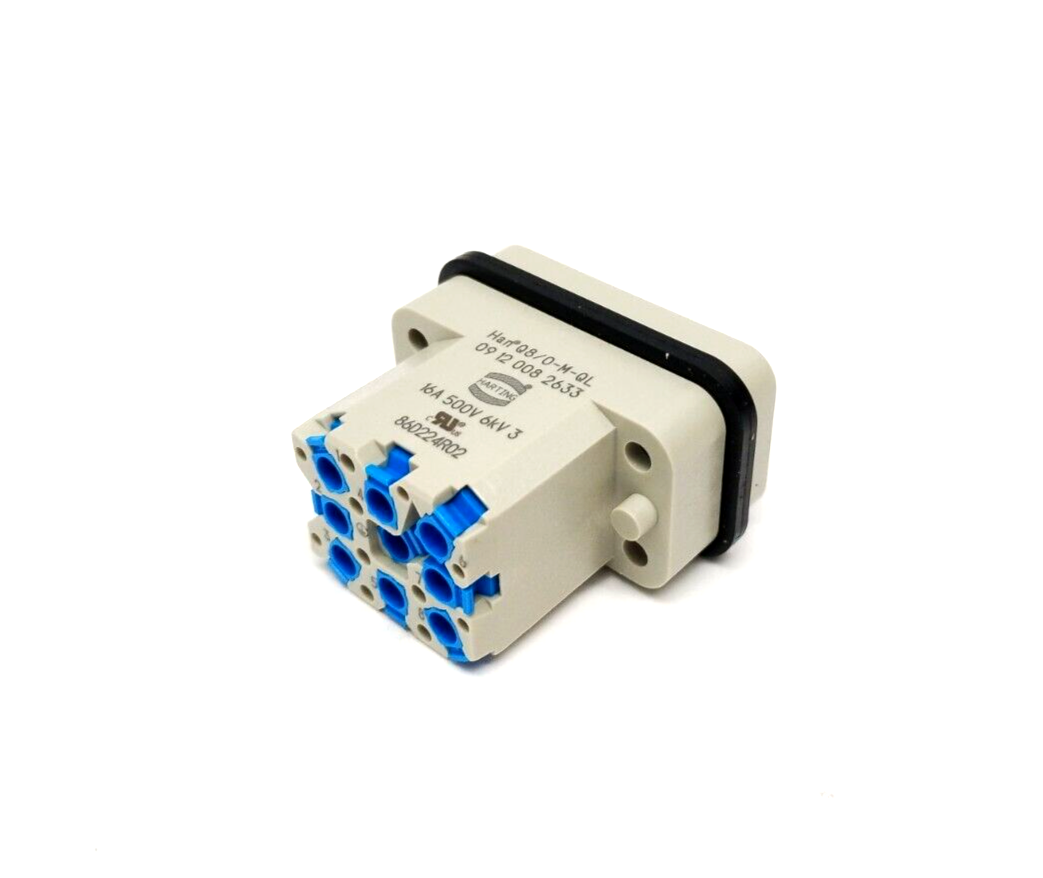 Harting Han Q8/0-M-QL Han-Quick Lock Male Connector Insert 09120082633 10 PACK - Maverick Industrial Sales