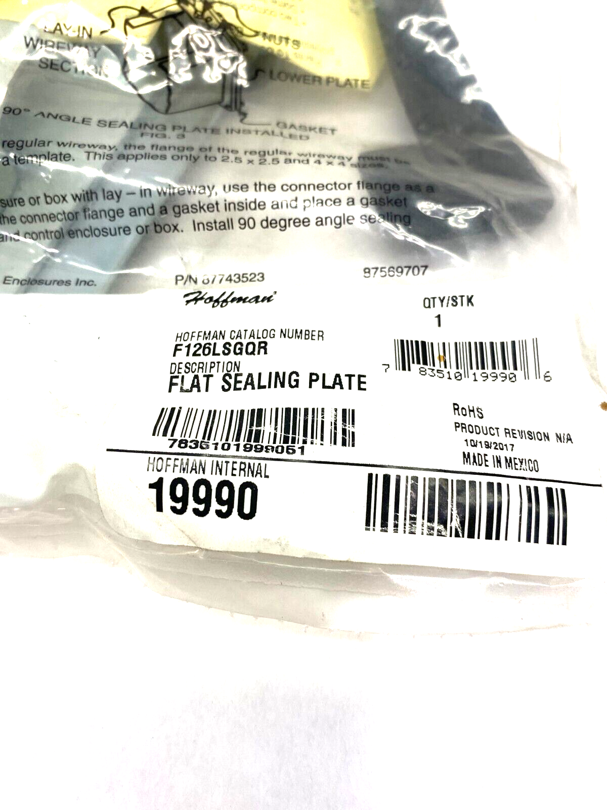 Hoffman F126LSGQR Lay-In Wireway Quick Release Flat Sealing Plate 12" x 6" 19990 - Maverick Industrial Sales