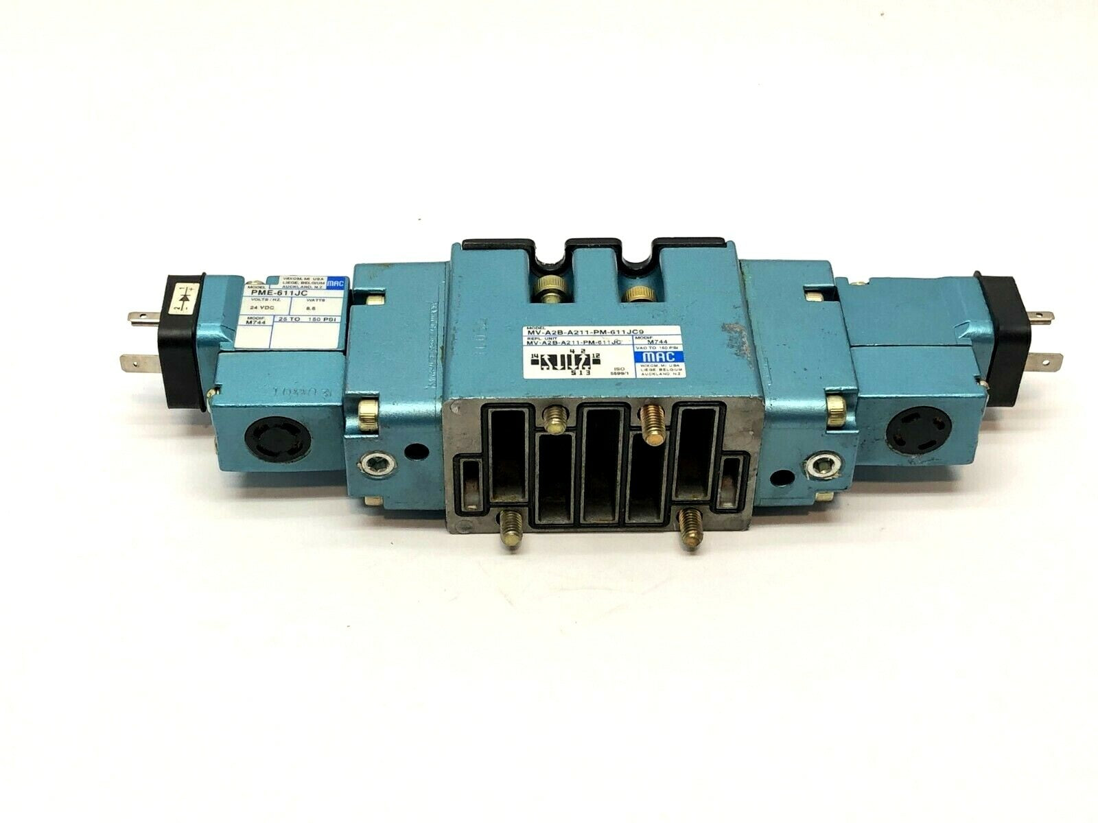 Solenoid Pilot Operated Valve | MAC Valves MV-A2B-A211-PM-611JC9 w/ Solenoids - Used - Maverick Industrial Sales