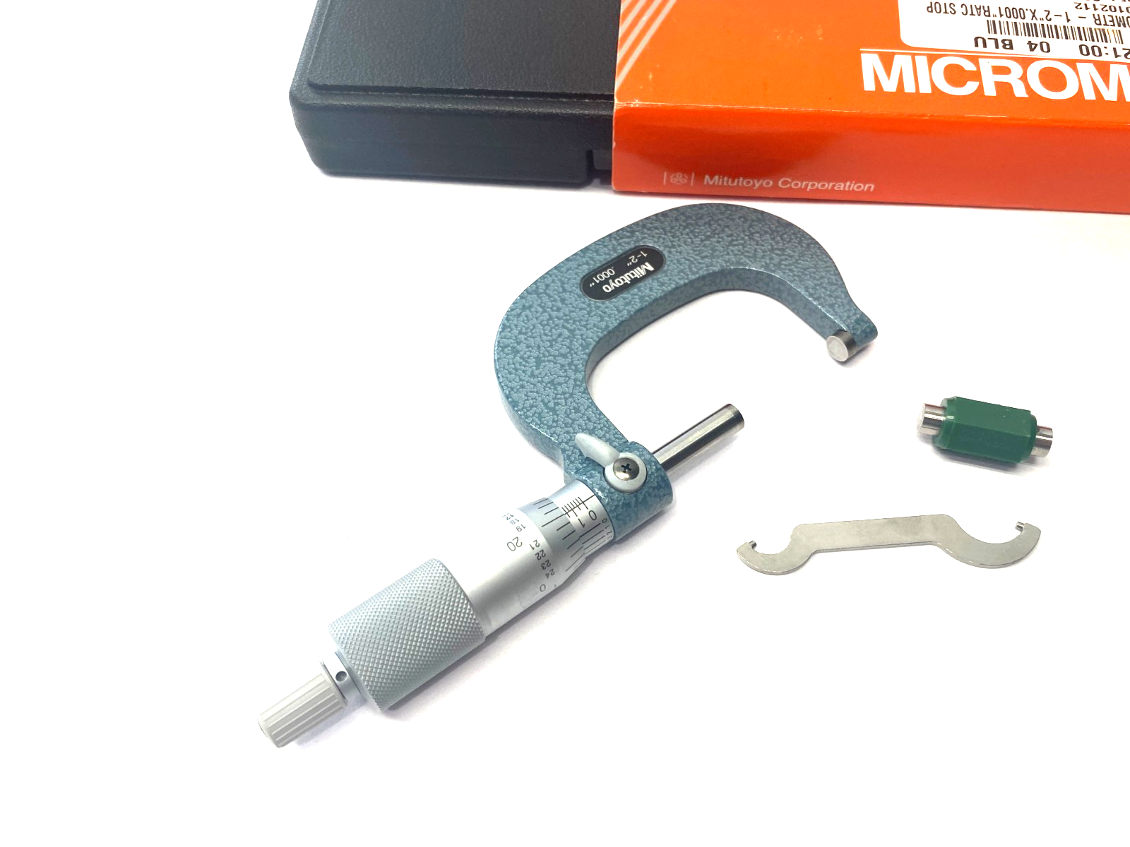 Mitutoyo 103-262 Outisde Micrometer 1-2" Ratchet Stop M120-2"MA - Maverick Industrial Sales