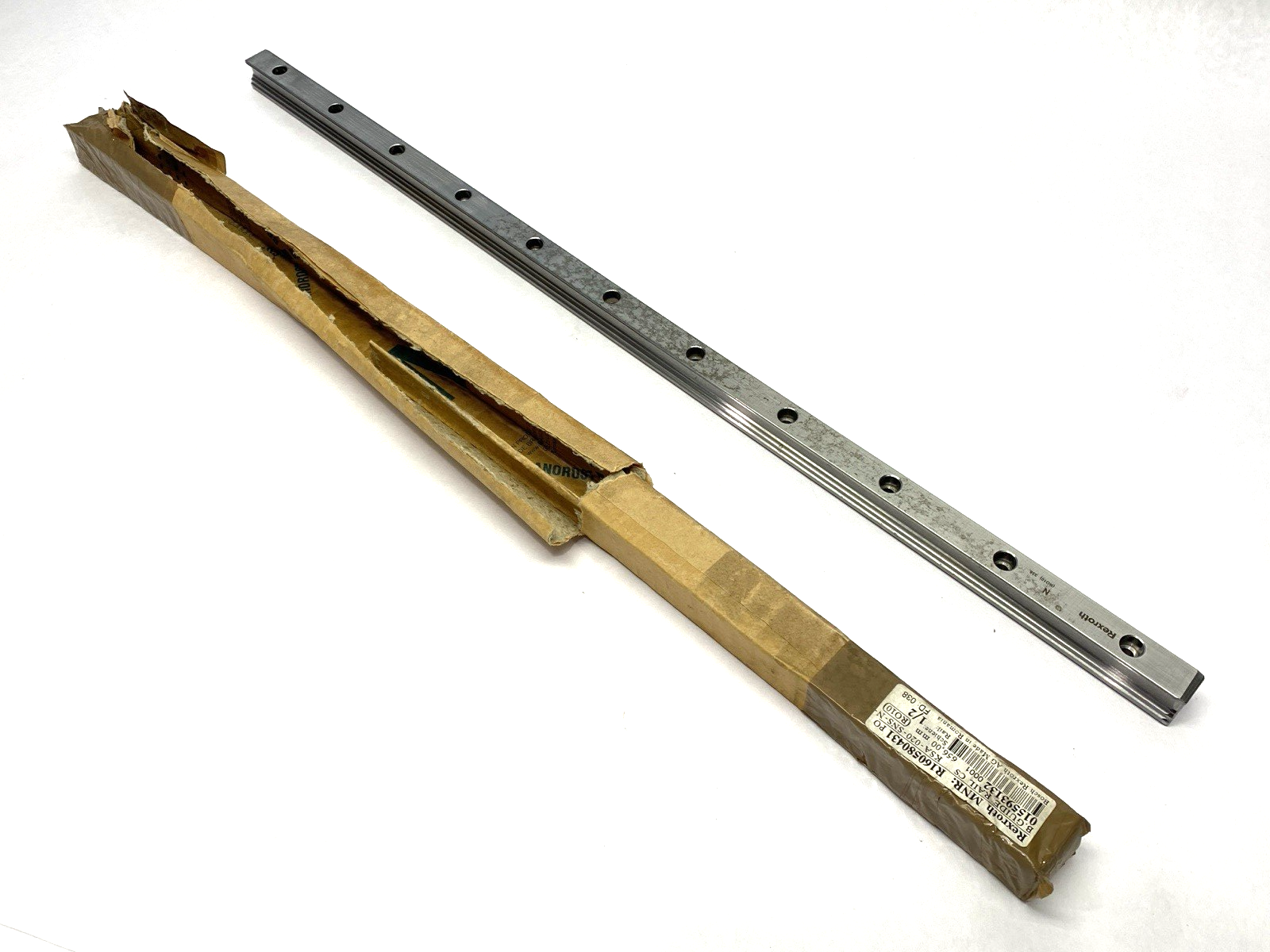 Rexroth R160580431 Linear Ball Guide Rail Carbon Steel 656mm Overall Length - Maverick Industrial Sales