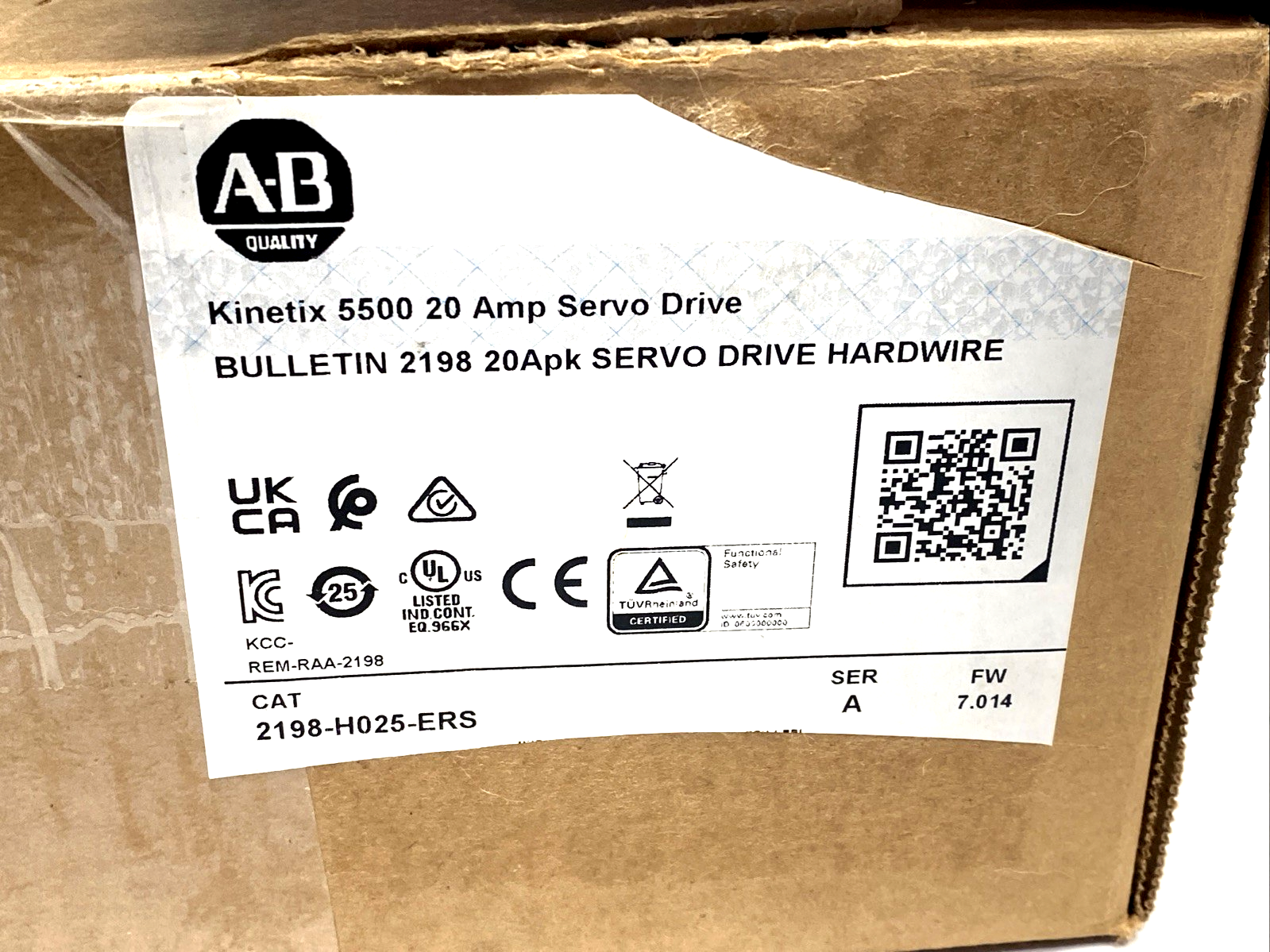 Allen Bradley 2198-H025-ERS Ser A Kinetix 5500 Servo Drive, 20A, 3PH, 2.4/5.1 kW - Maverick Industrial Sales