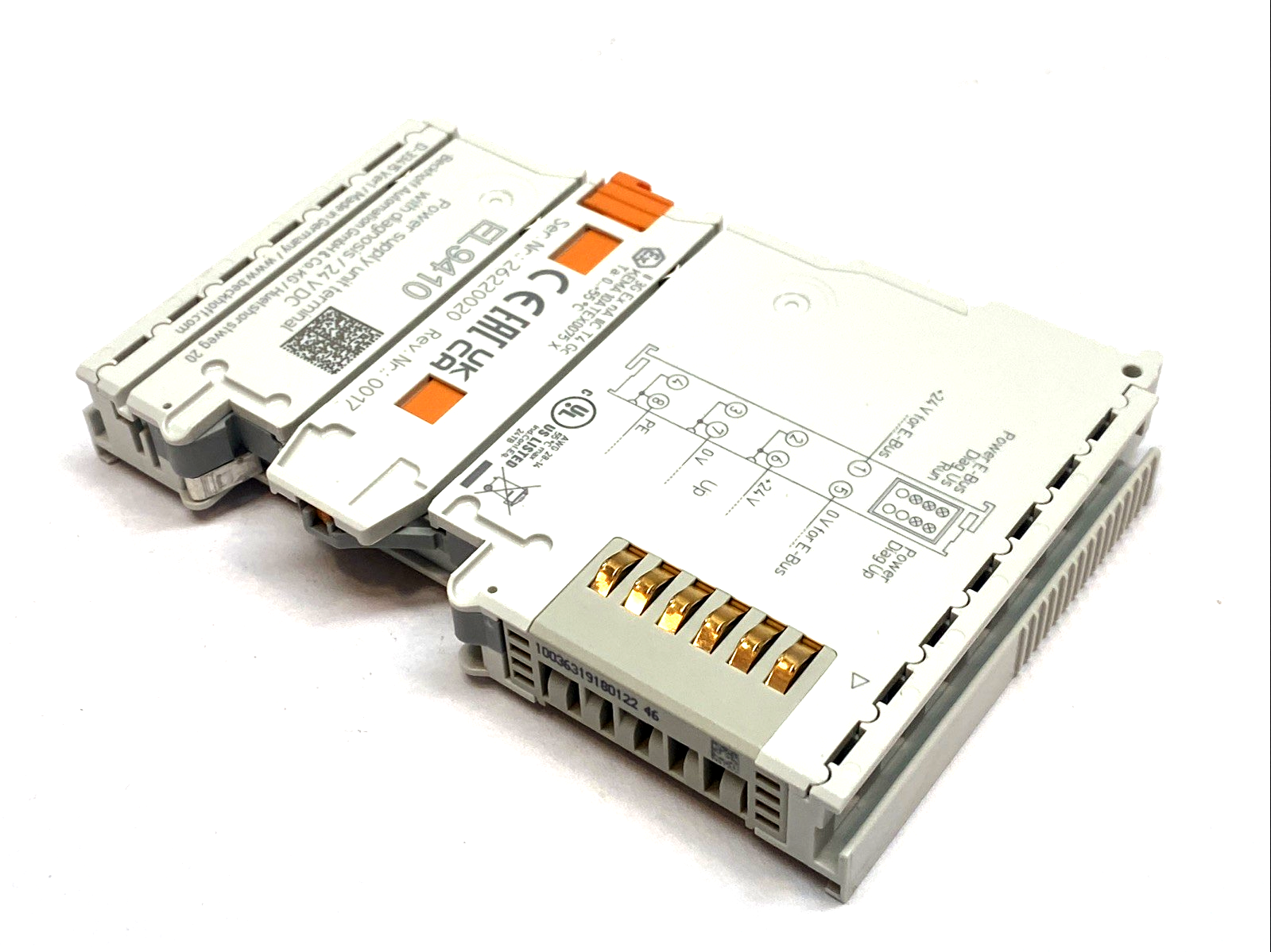 EL9410 | Beckhoff EtherCAT E‑Bus Power Supply Terminal 24V DC 2A 10A Contacts - Used - Maverick Industrial Sales